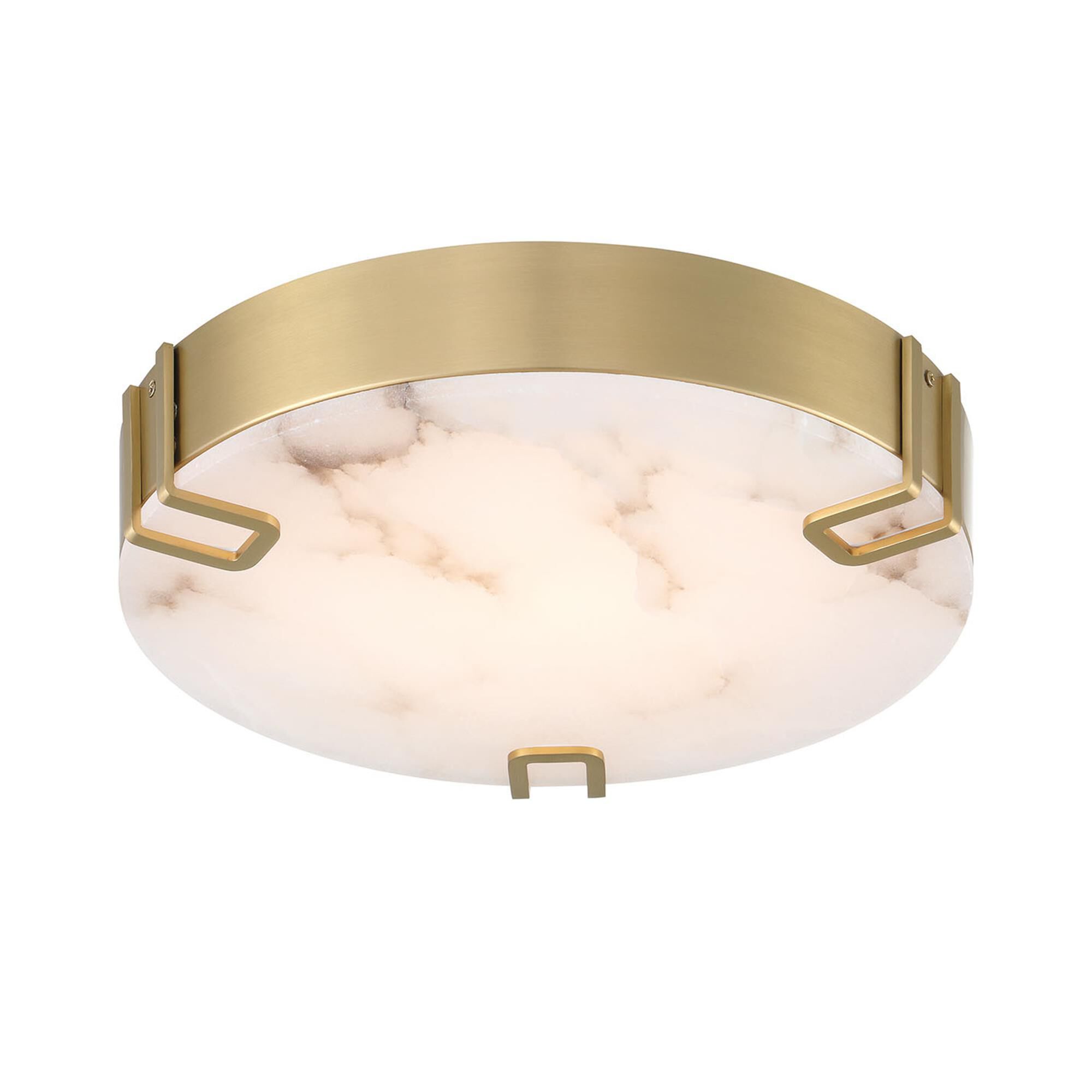 Shown in Gold finish and Alabaster glass