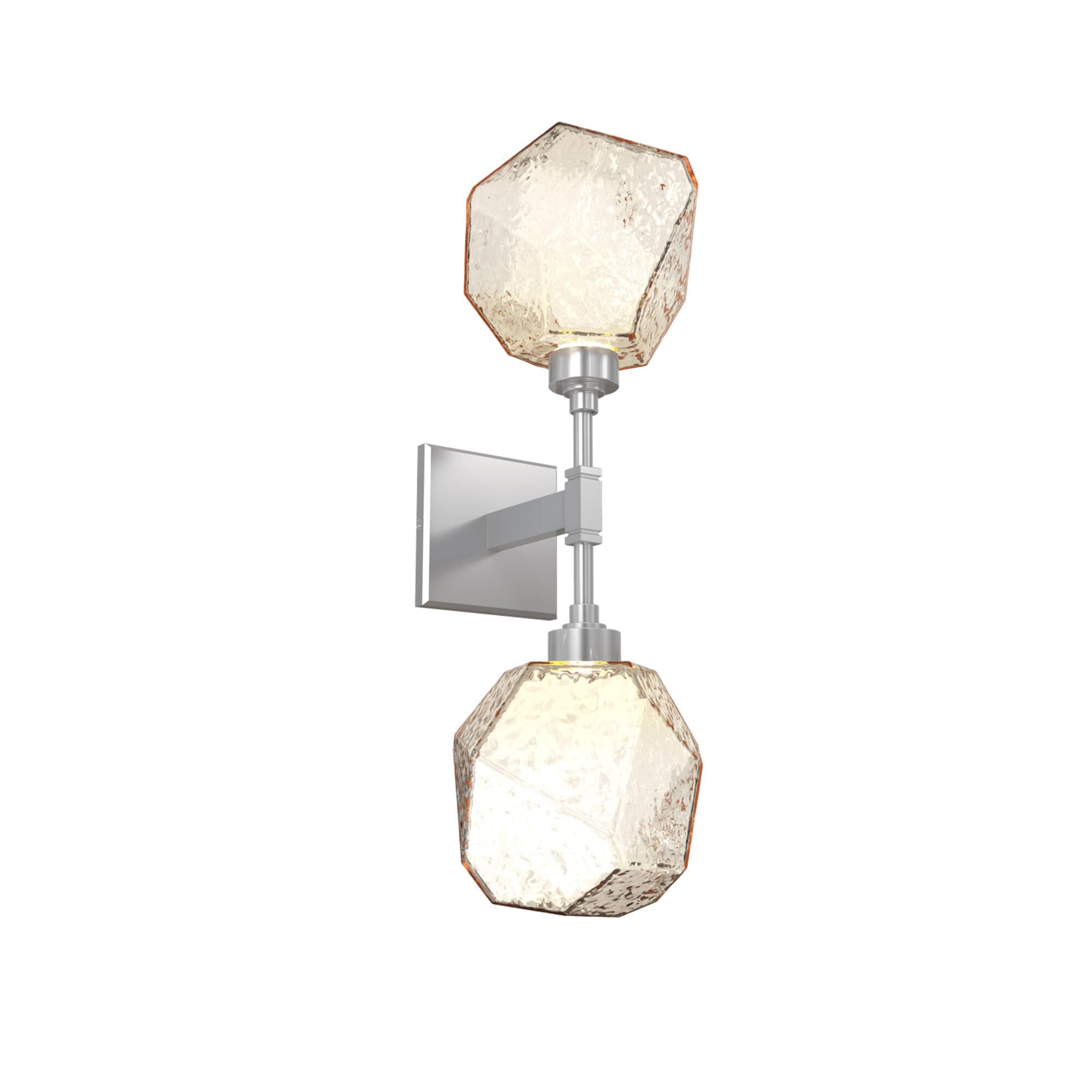 Shown in Classic Silver finish and Amber Blown glass
