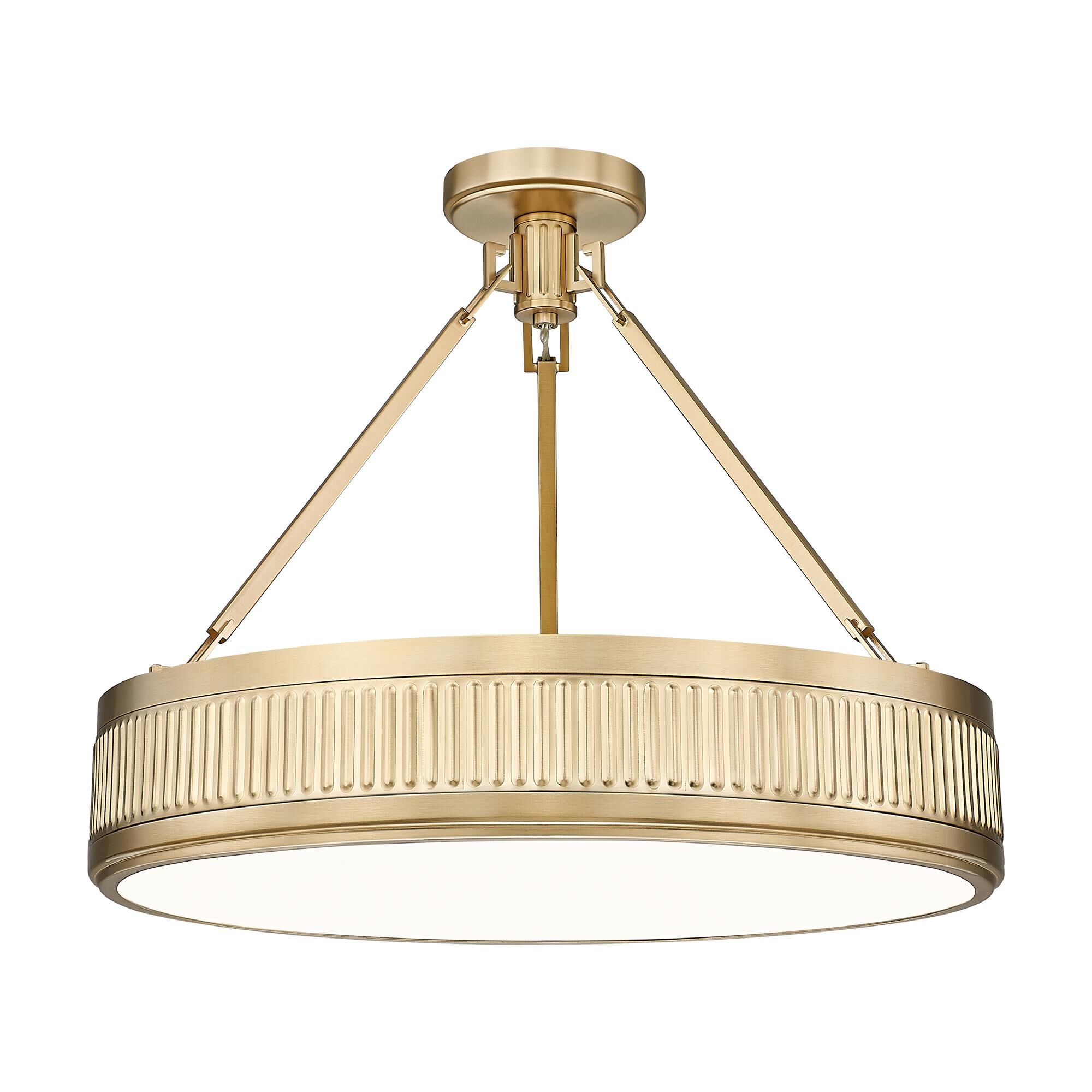 Shown in Modern Gold finish and White glass