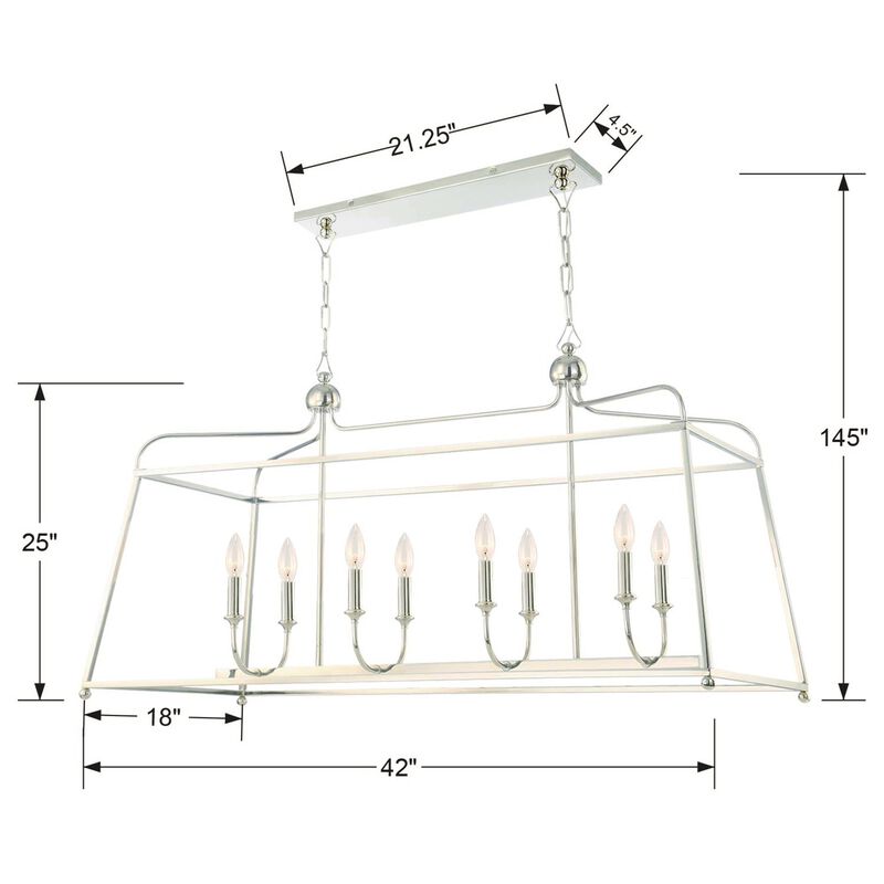 Libby Langdon Sylvan 42 Inch 8 Light Linear Suspension Light by Crystorama