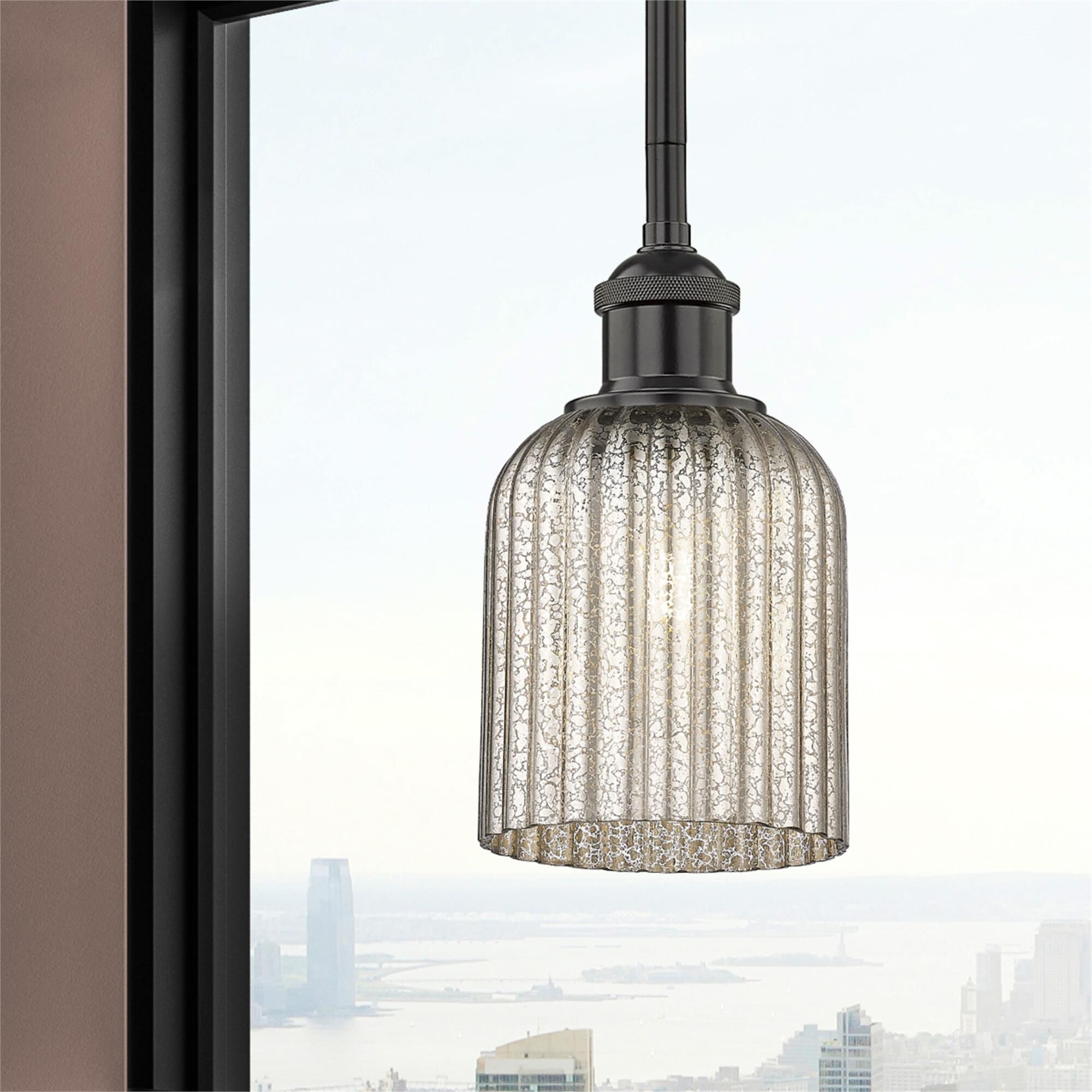 Shown in Matte Black finish and Mercury glass