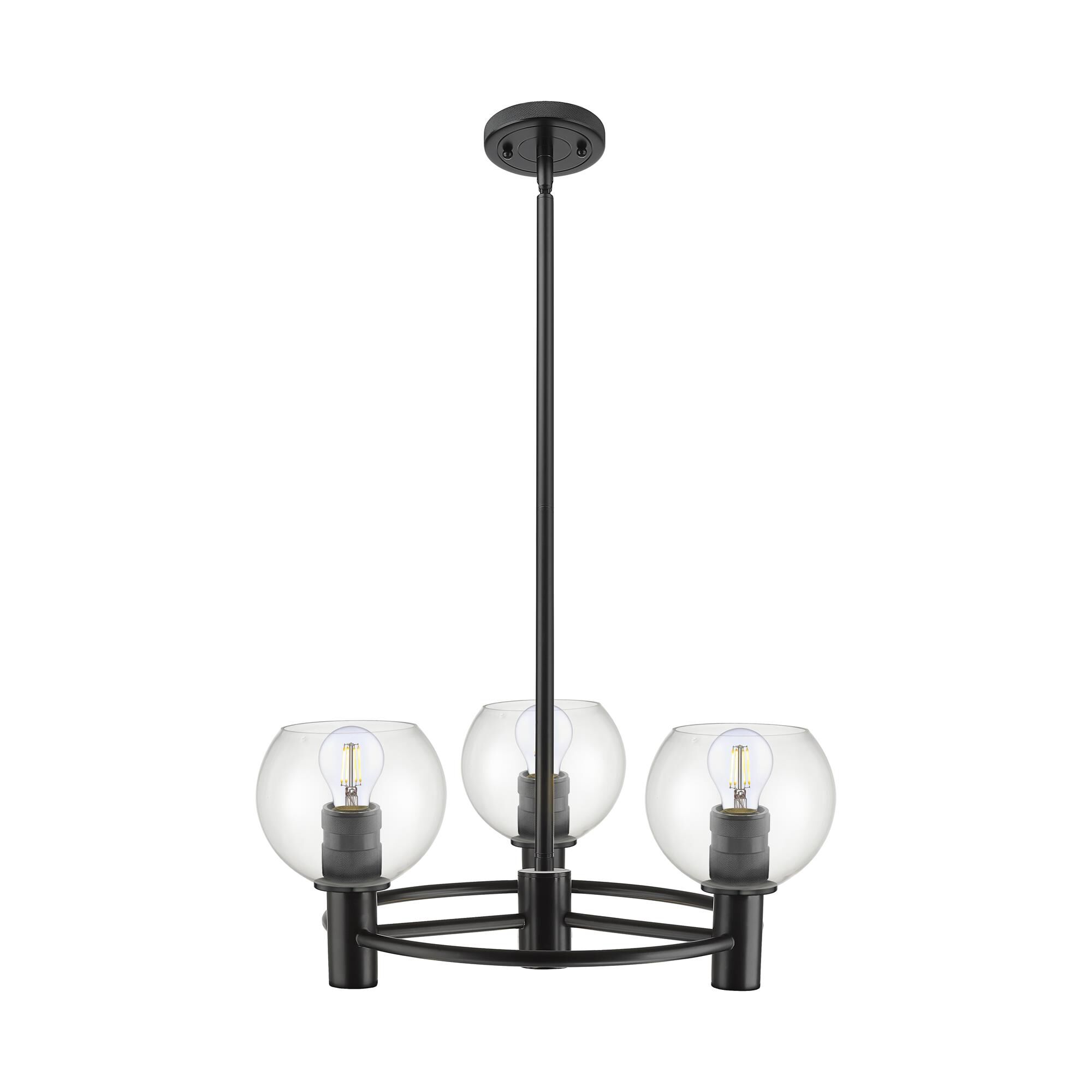 Shown in Matte Black finish and Clear shade
