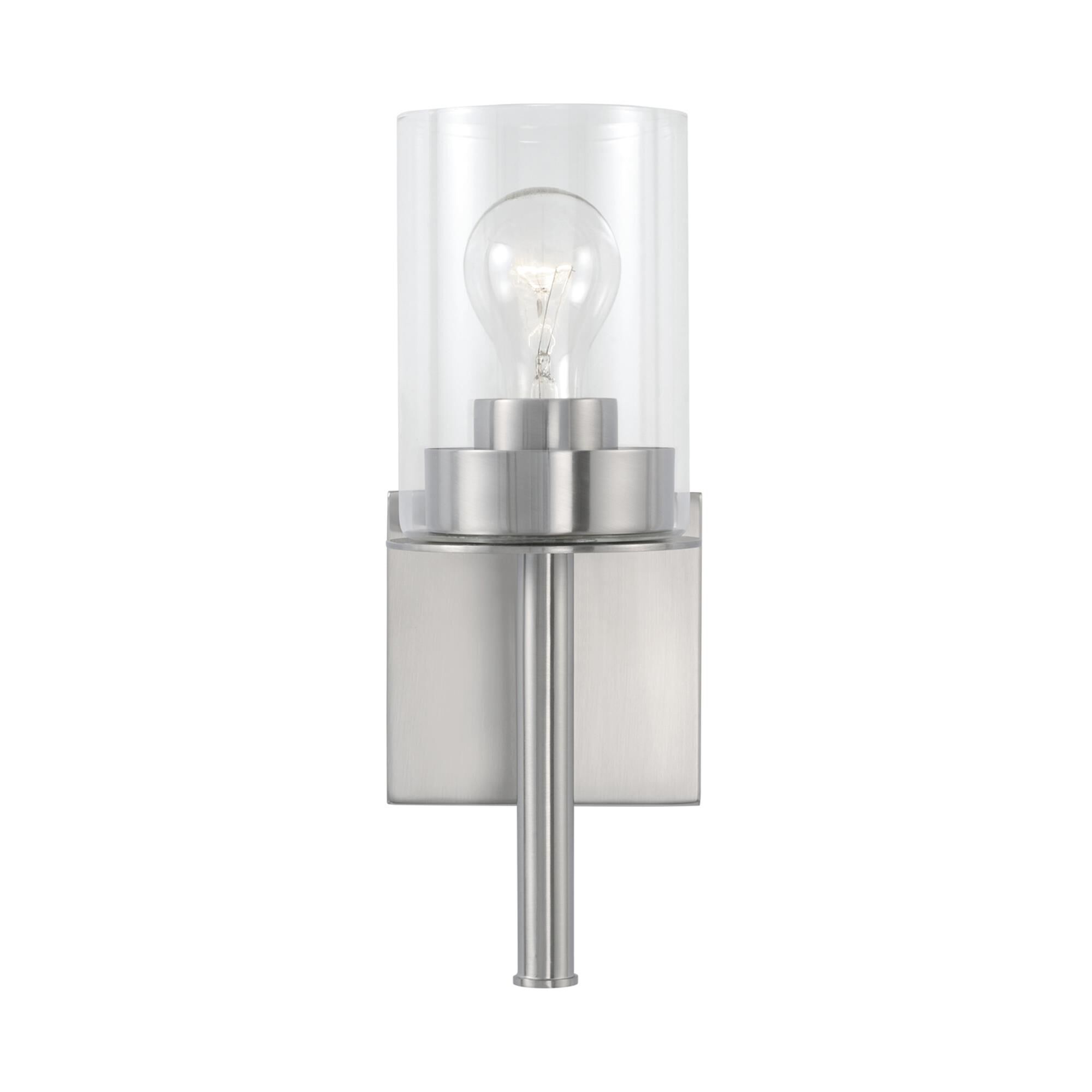 Shown in Brushed Nickel finish and Clear glass