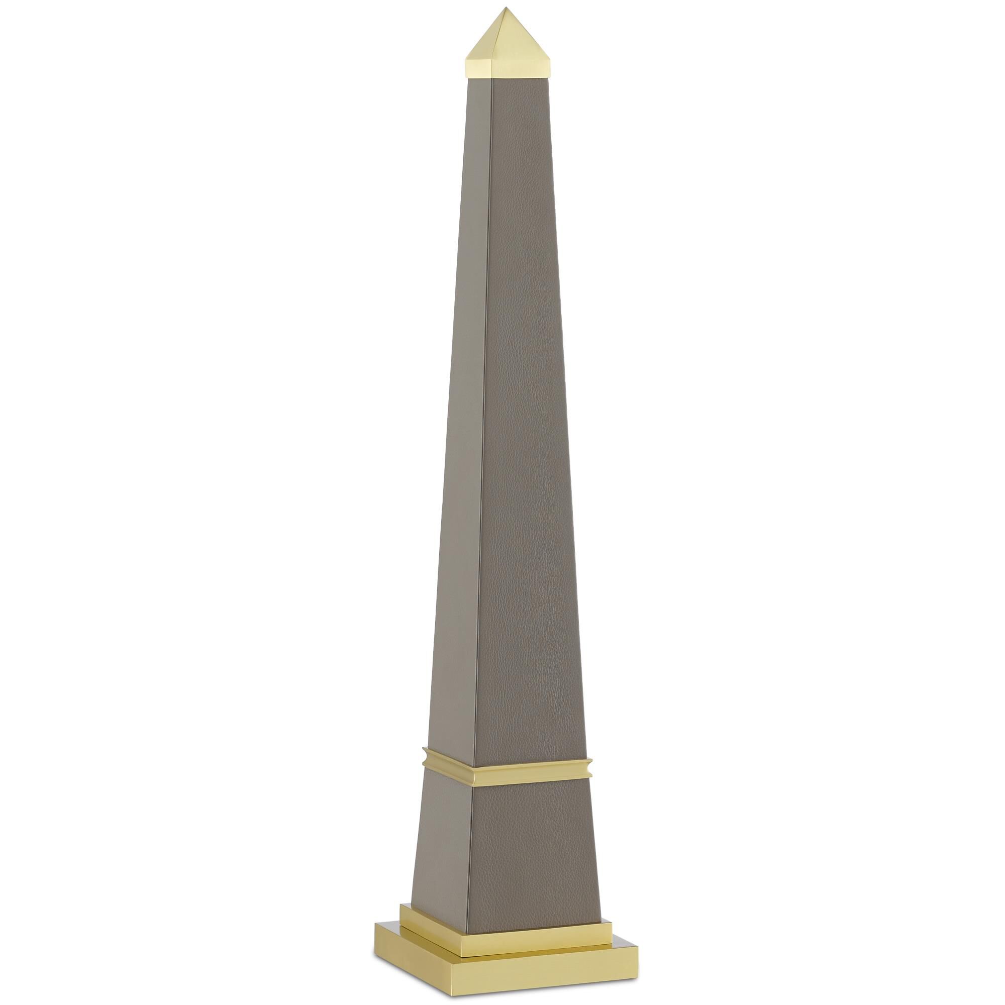 Pharaoh Taupe Small Obelisk Figurine by Currey and Company