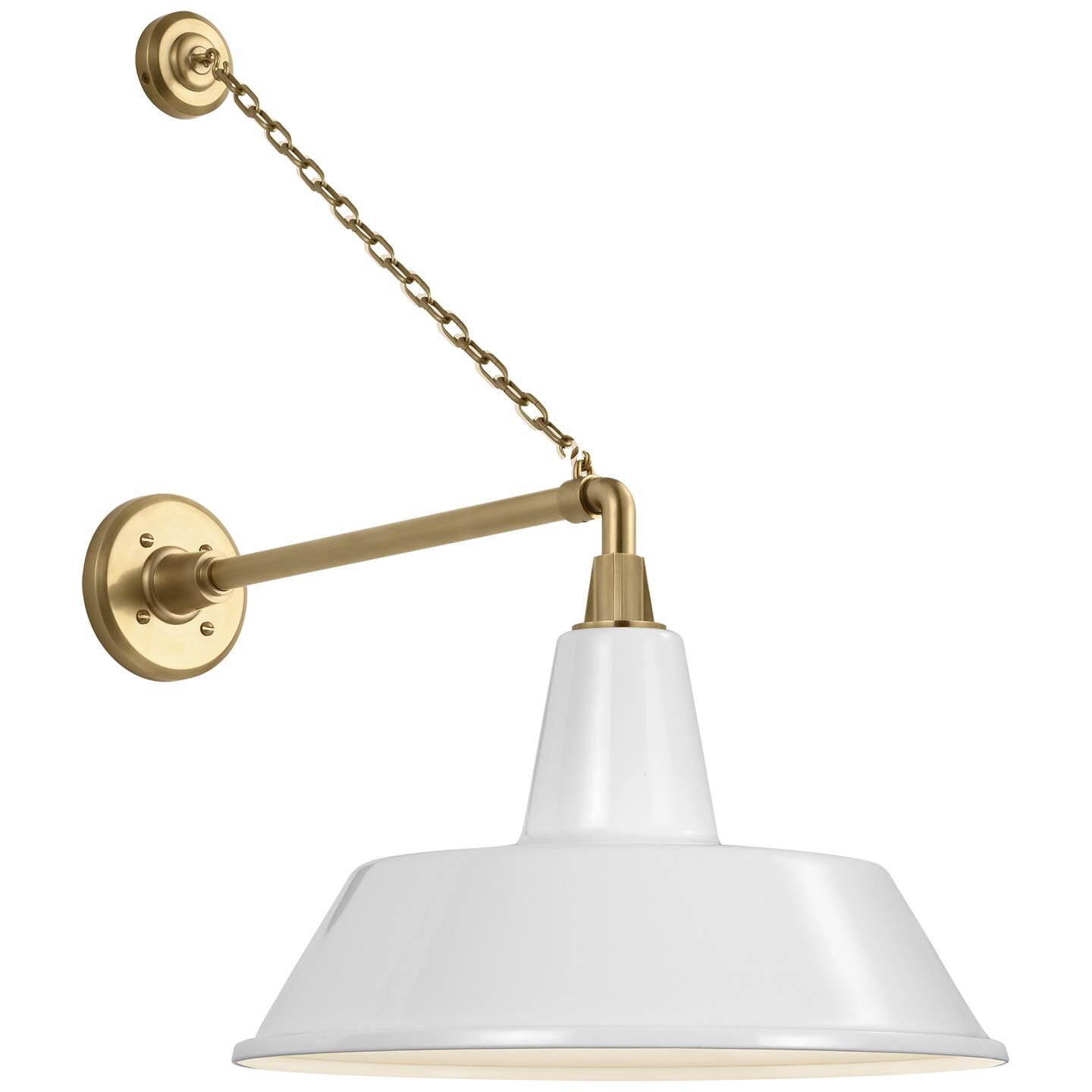 Shown in Hand-Rubbed Antique Brass finish and White Bowers shade