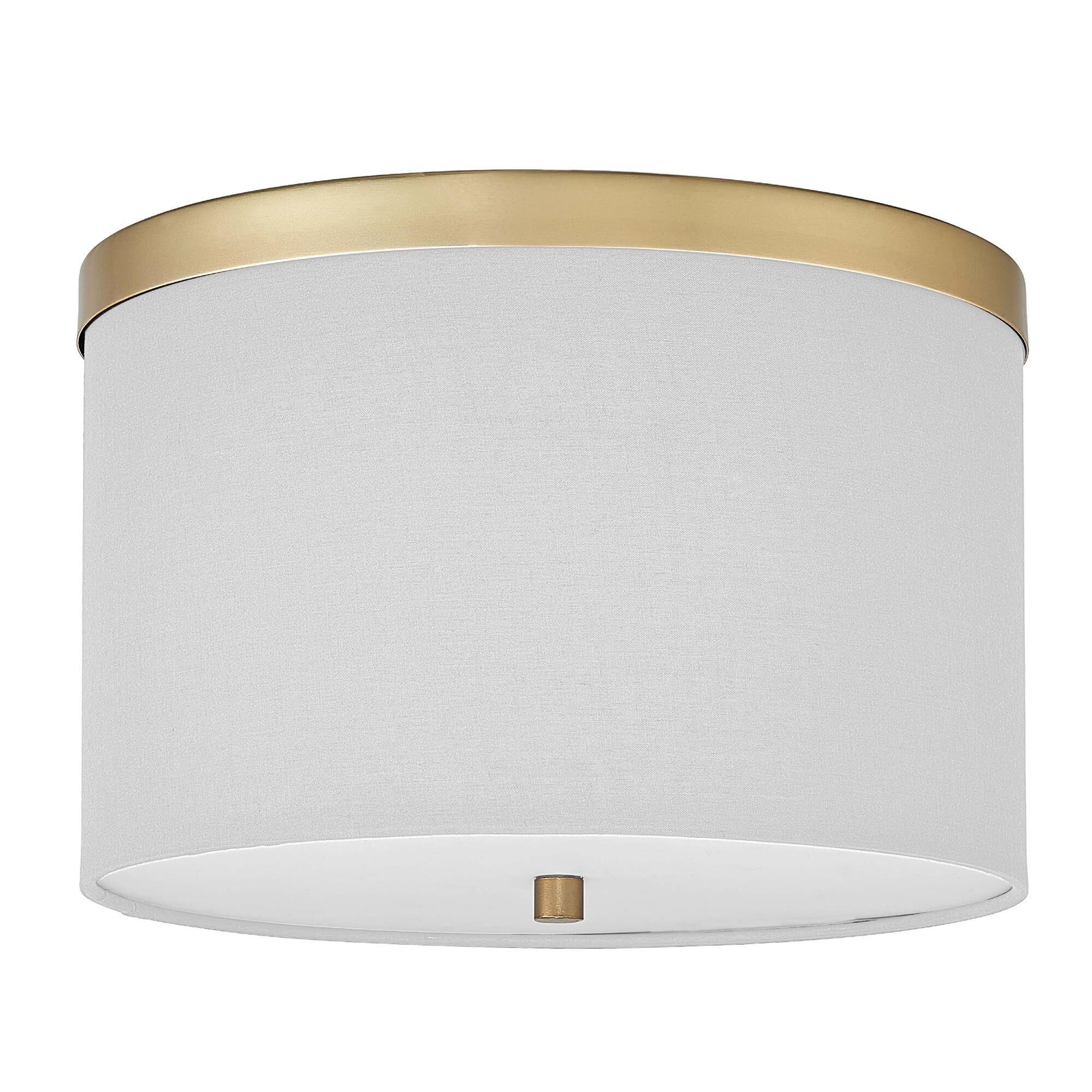 Shown in Aged Brass finish and White shade
