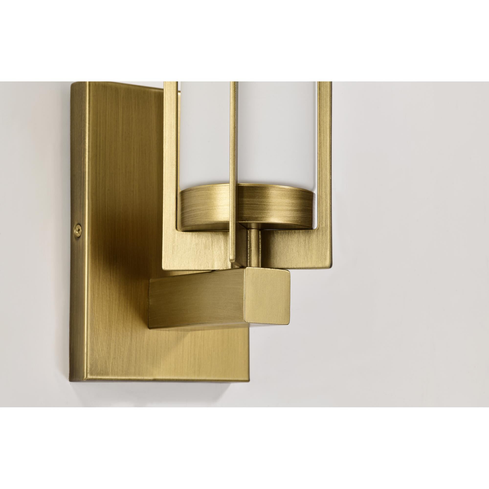 Shown in Natural Brass finish and White glass