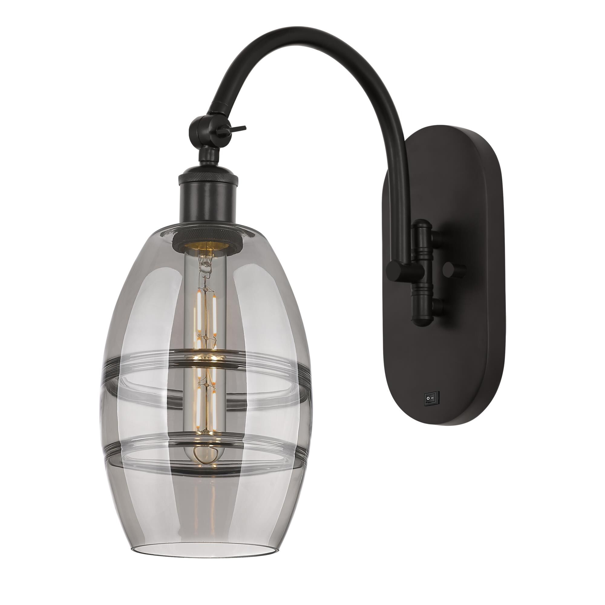 Shown in Oil Rubbed Bronze finish and Light Smoke glass