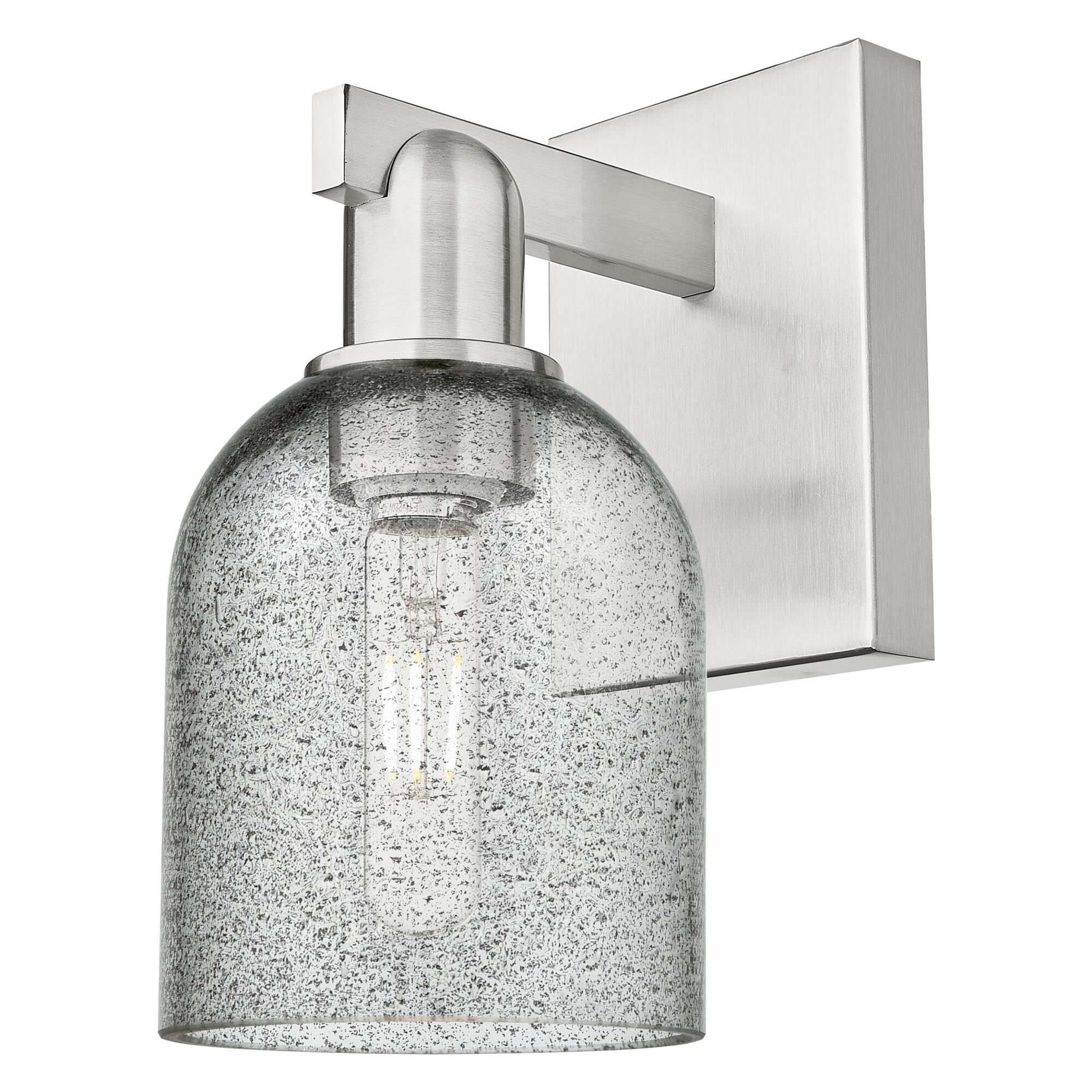 Shown in Brushed Satin Nickel finish and Charcoal glass