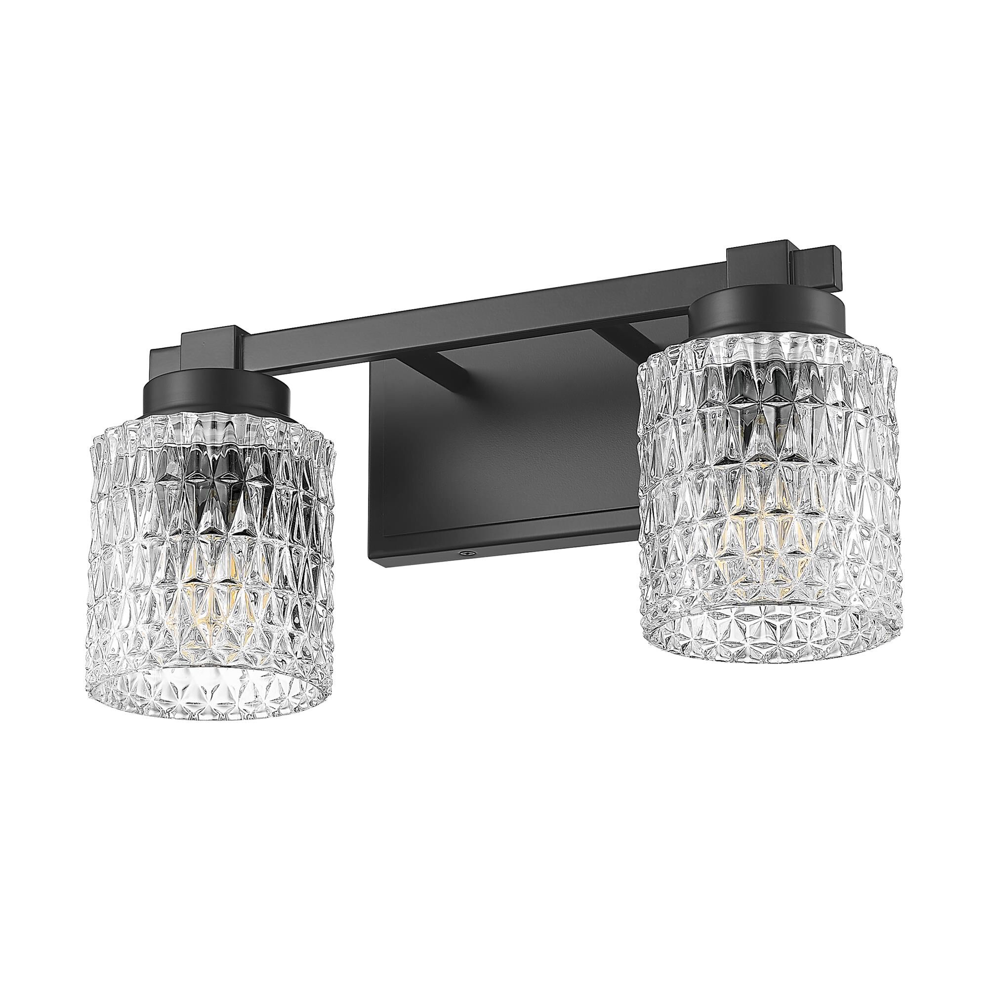 Shown in Matte Black finish and Clear Diamond glass