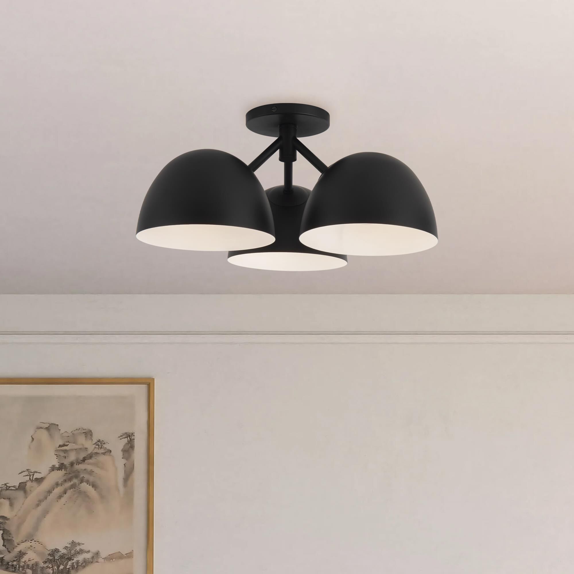 Shown in Black finish and Steel shade