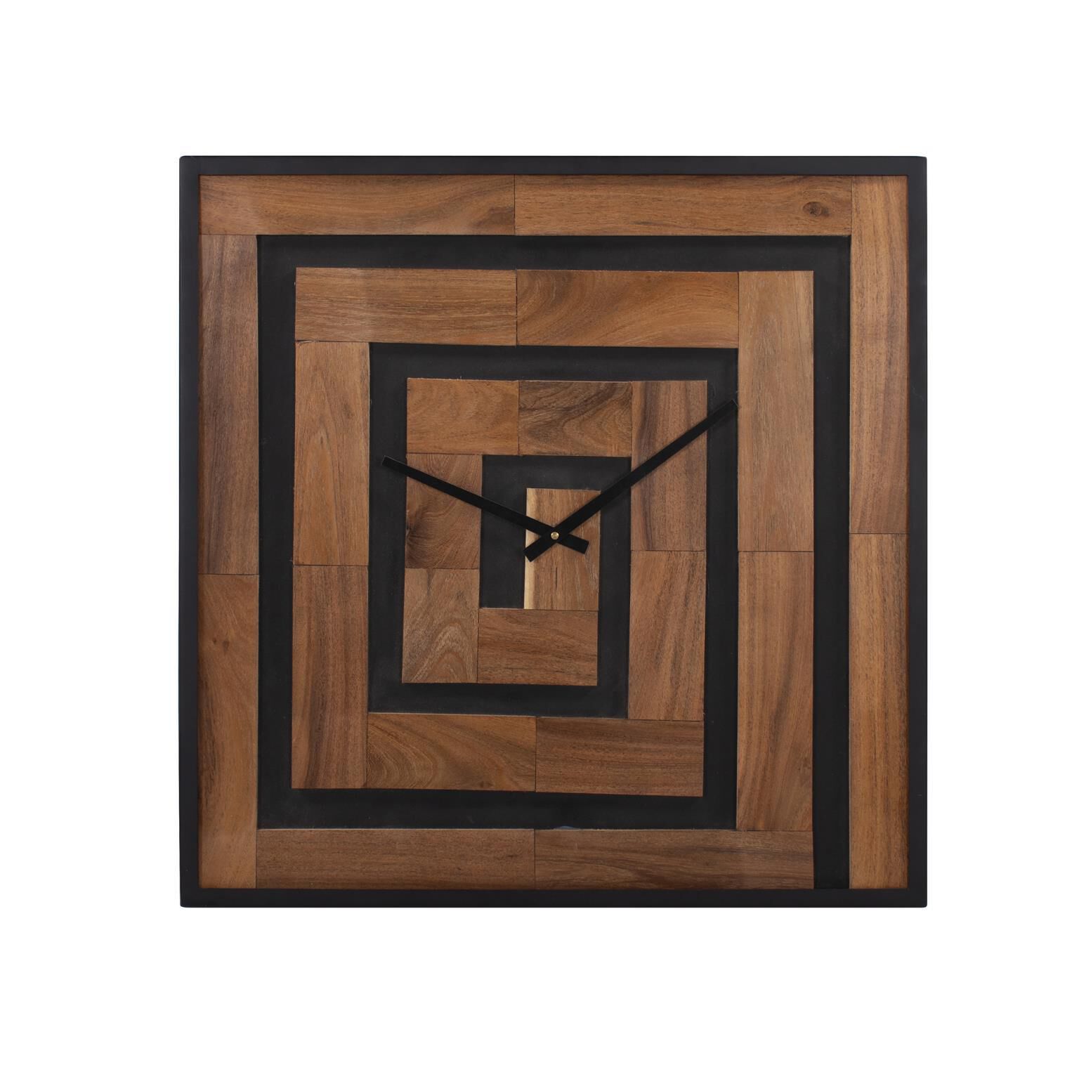 Helix Wooden Square Clock Wall Clock by Howard Elliott Collection