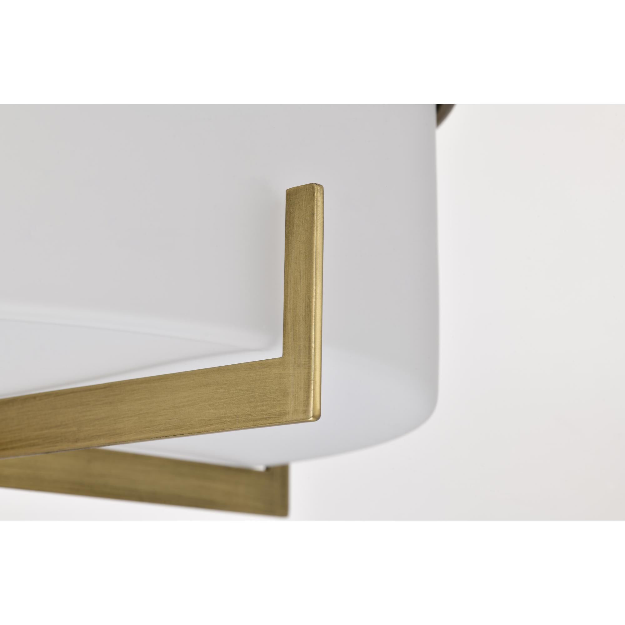 Shown in Natural Brass finish and White glass