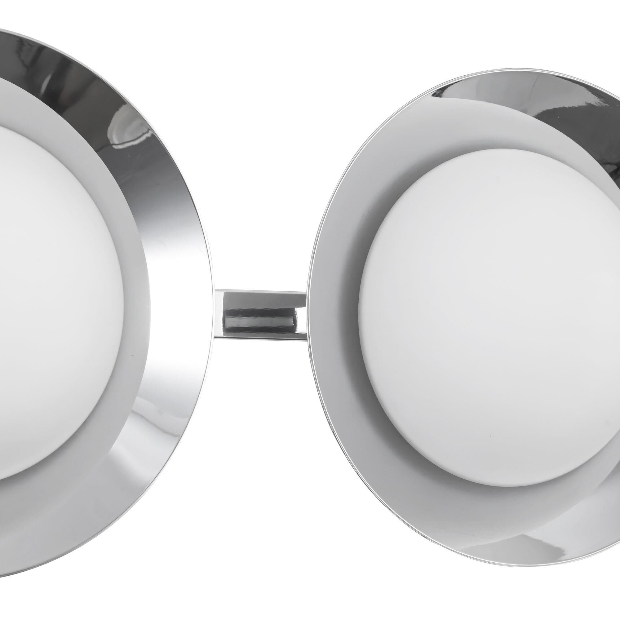 Shown in Chrome finish and Opal glass