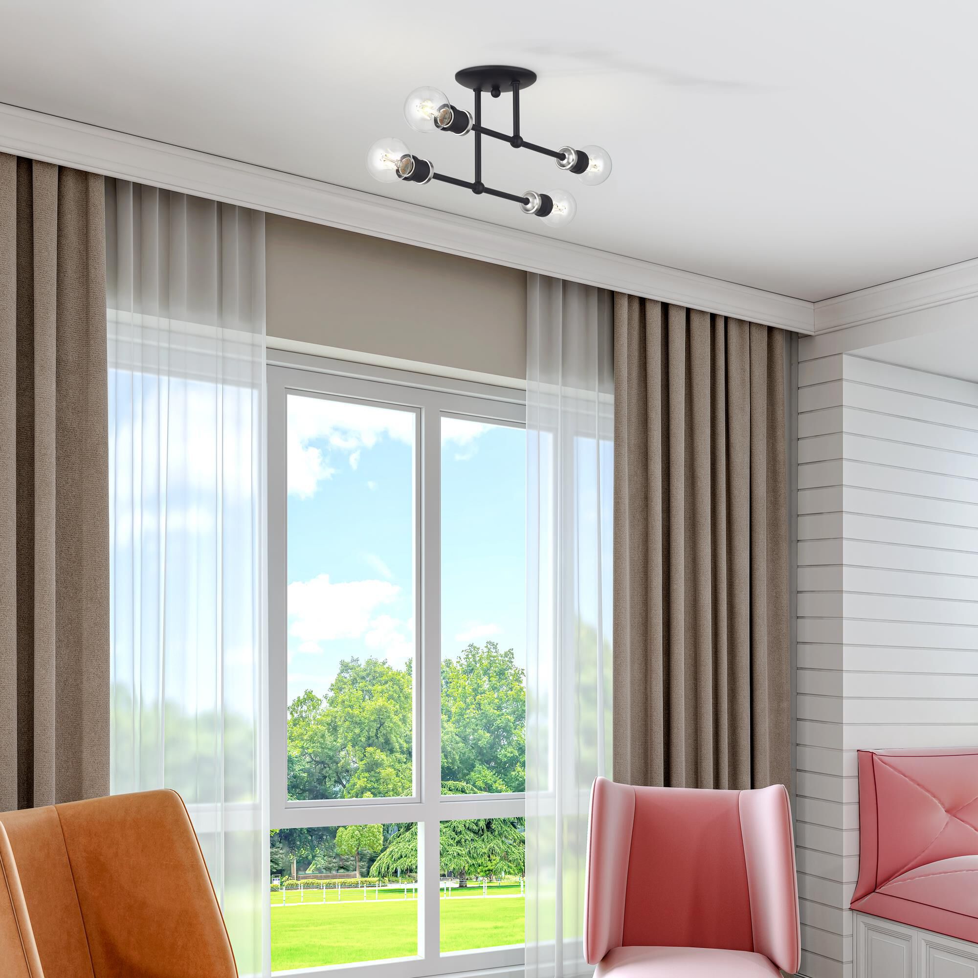 Delacroix 17 Inch Semi Flush Mount by Livex Lighting