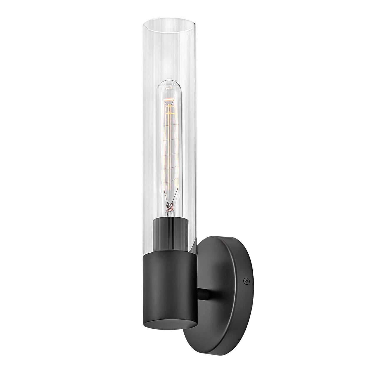 Shown in Black finish and Clear glass