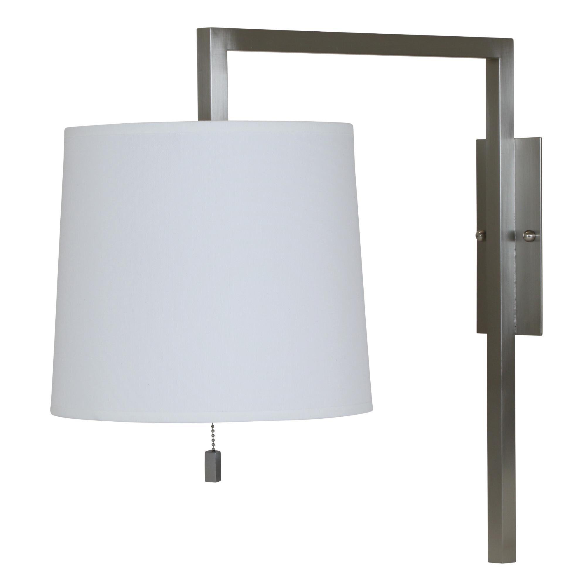 Shown in Satin Nickel finish and Fine Linen Hardback shade