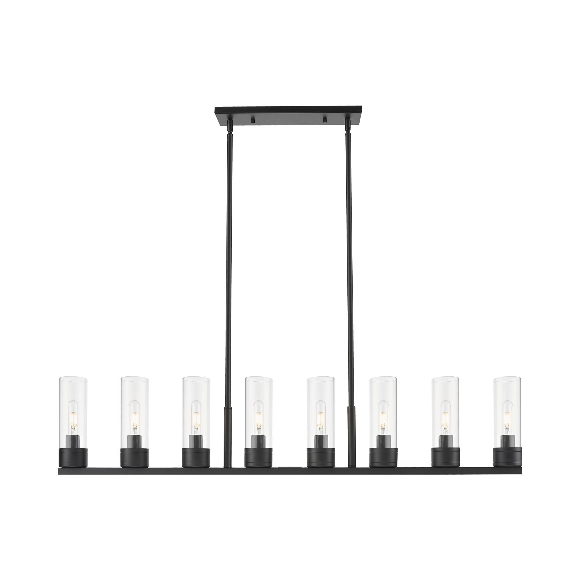 Shown in Matte Black finish and Clear glass