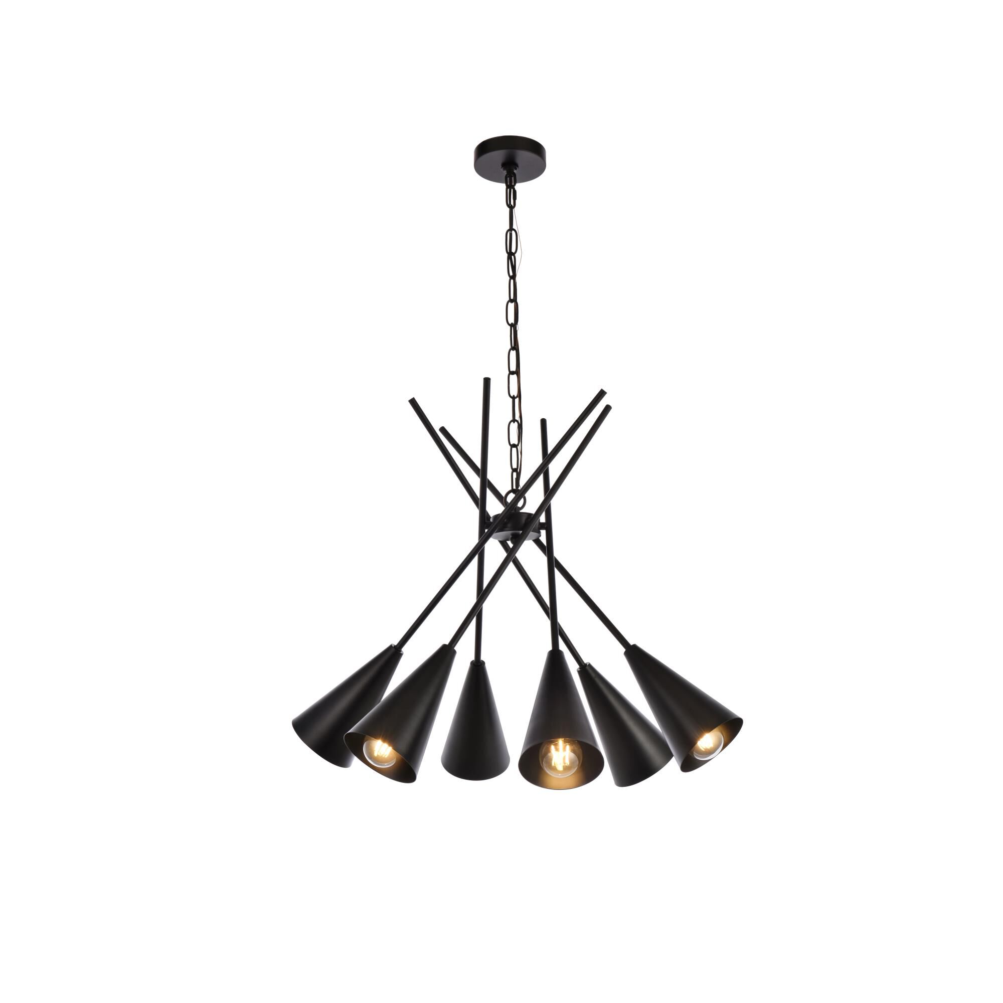 Casen 32 Inch 6 Light Chandelier by Elegant Lighting