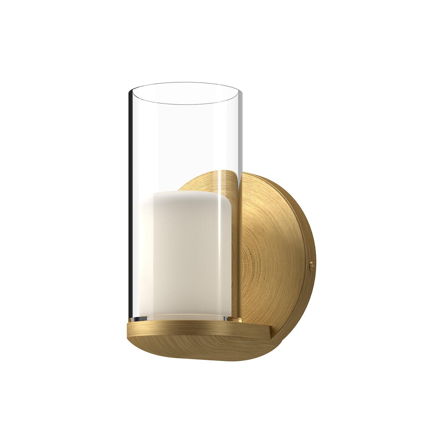 Shown in Brushed Gold/Clear Glass finish