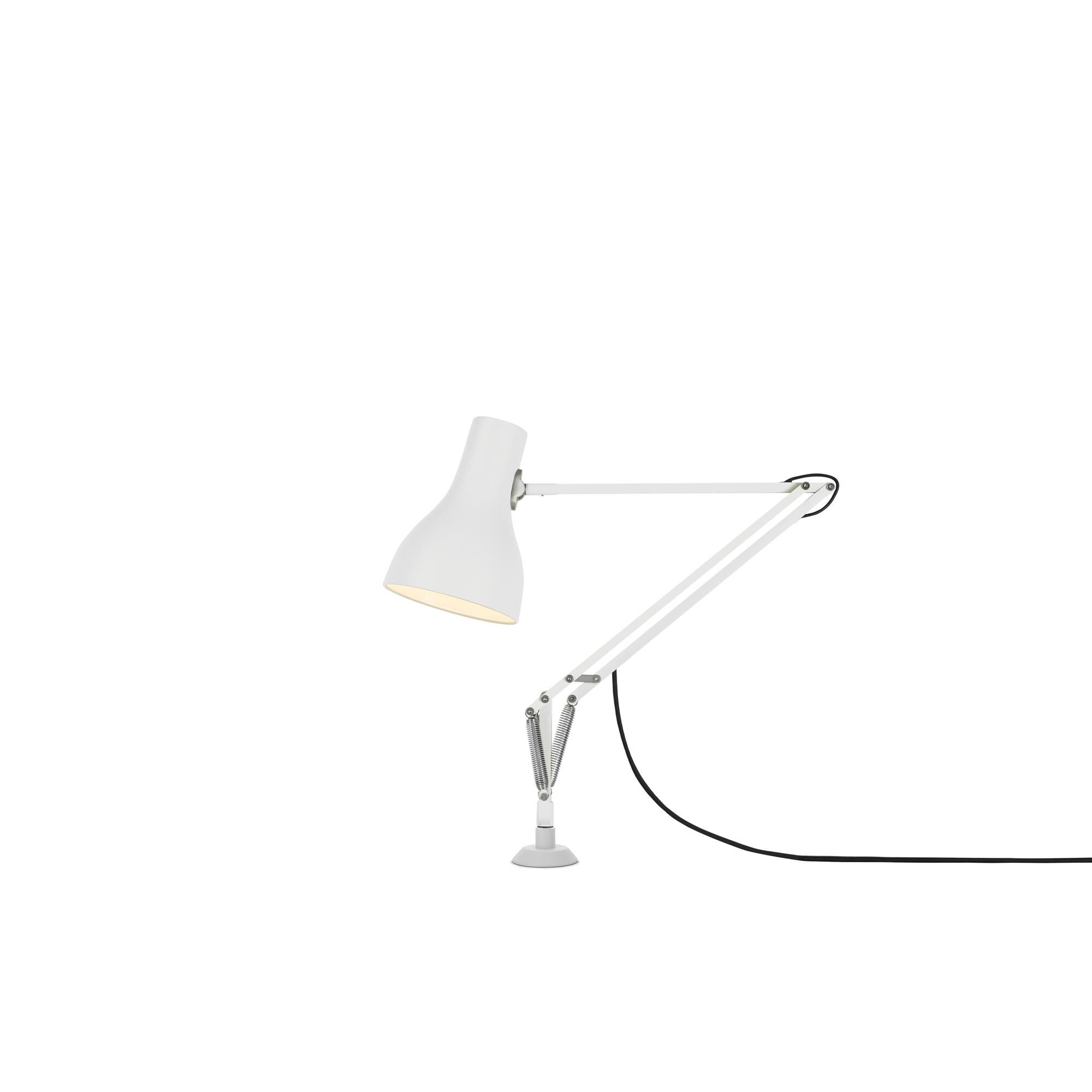 Shown in Alpine White finish and Aluminum shade