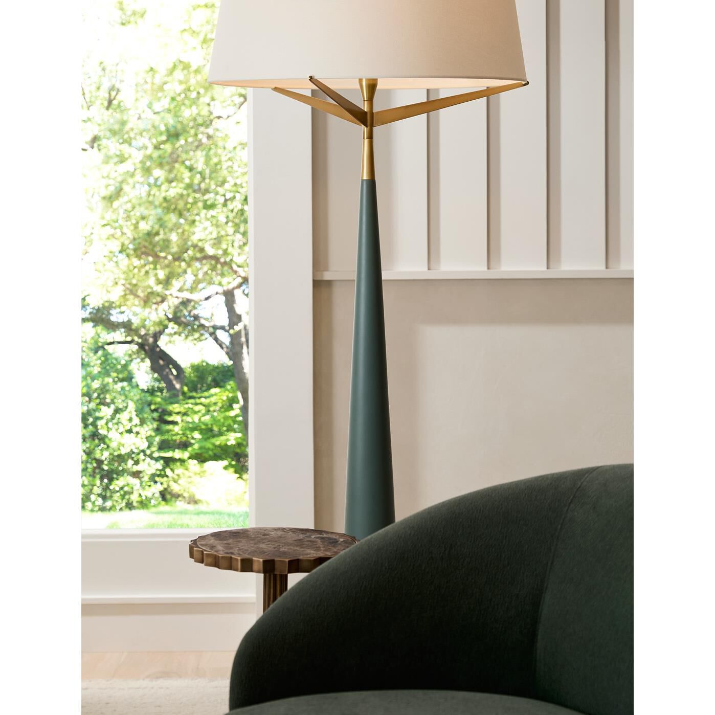 Shown in Cadet Blue finish and White shade