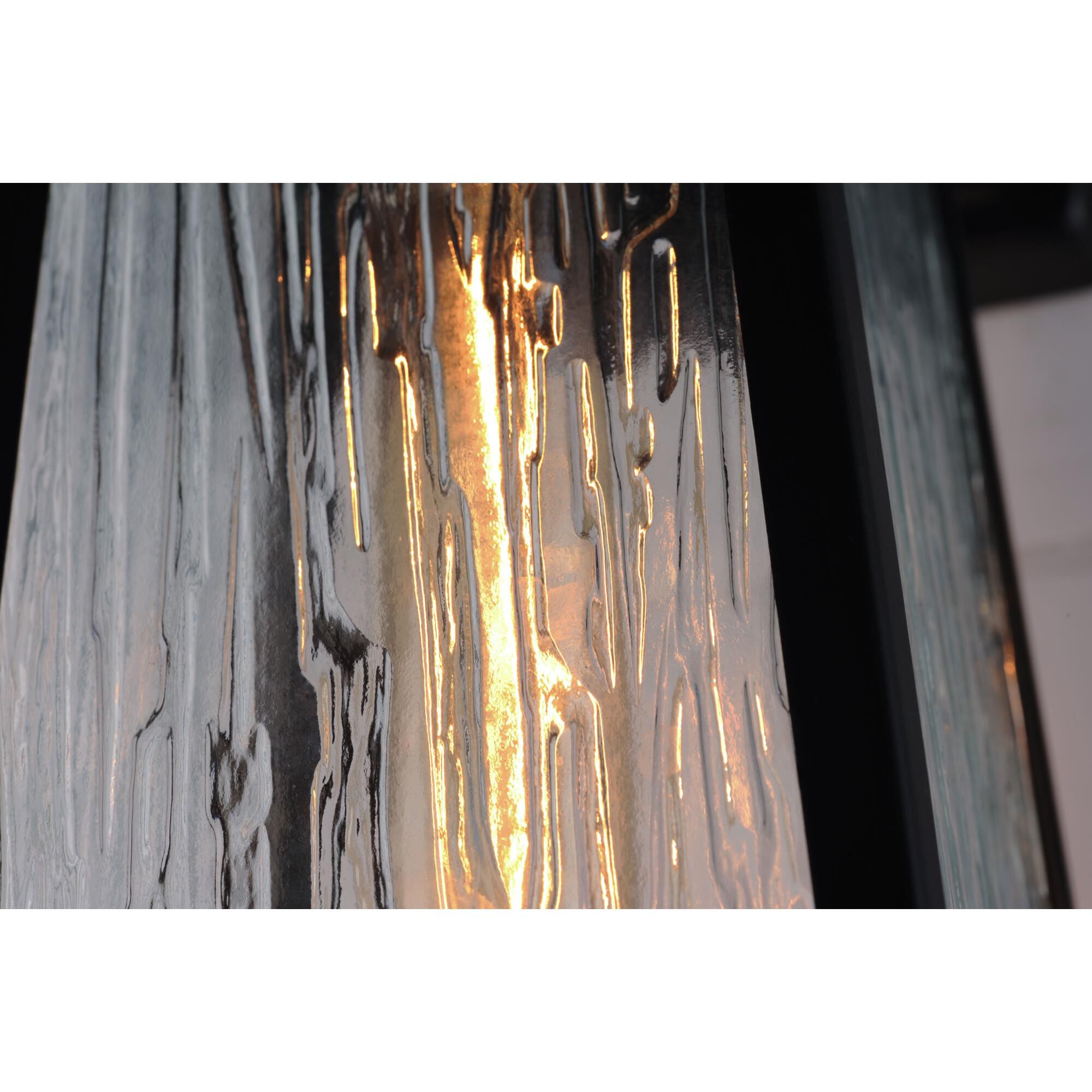 Shown in Olde Brass finish and Ripple glass