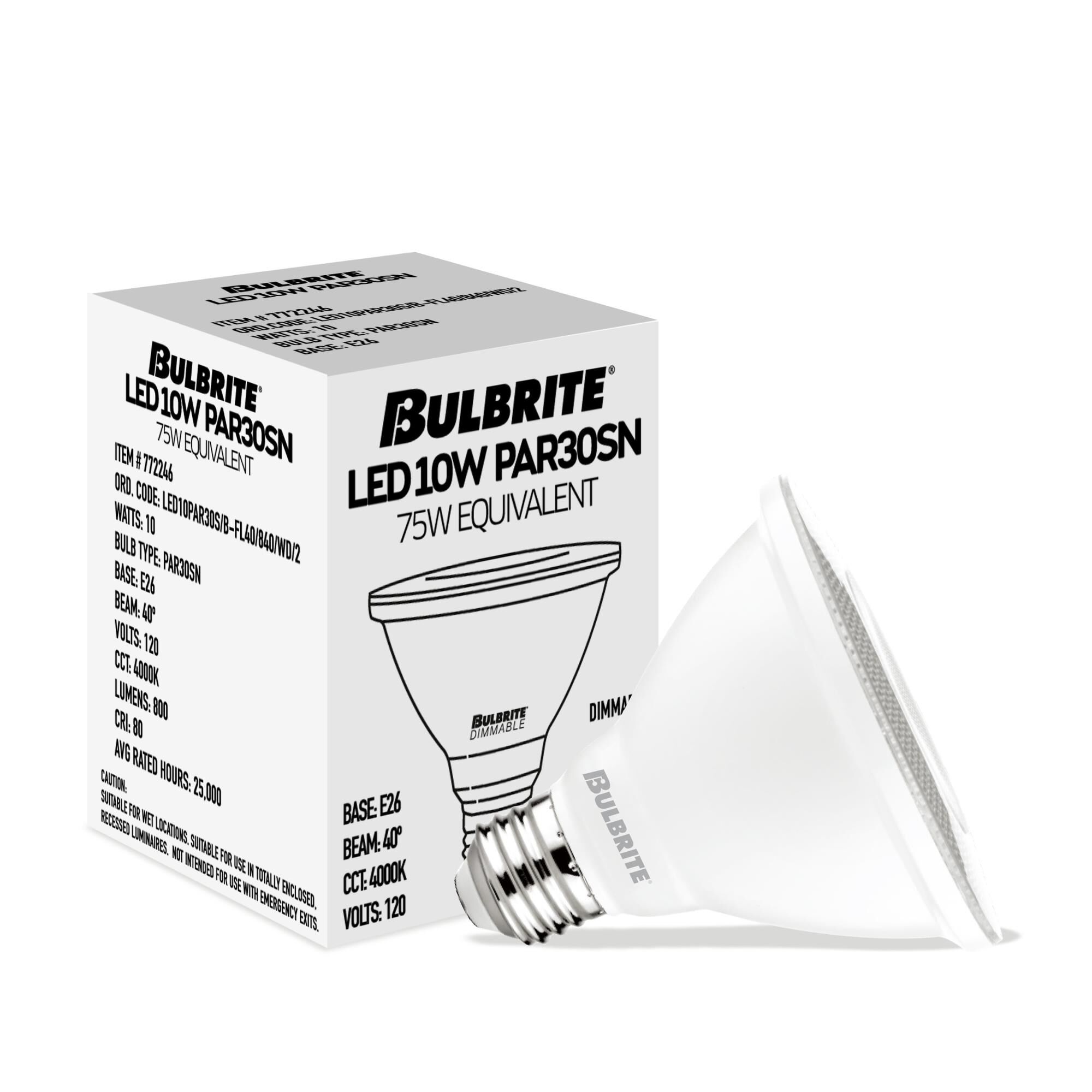 10 Watt 4000K PAR30SN LED Light Bulb by Bulbrite
