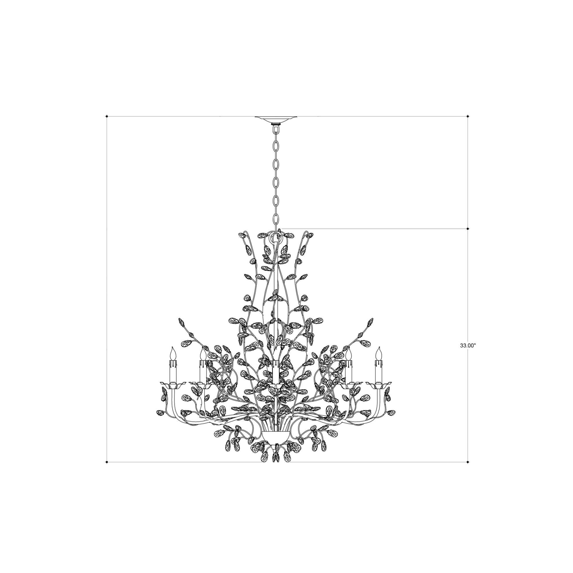Crystal Bud 33 Inch 8 Light Chandelier by Currey and Company