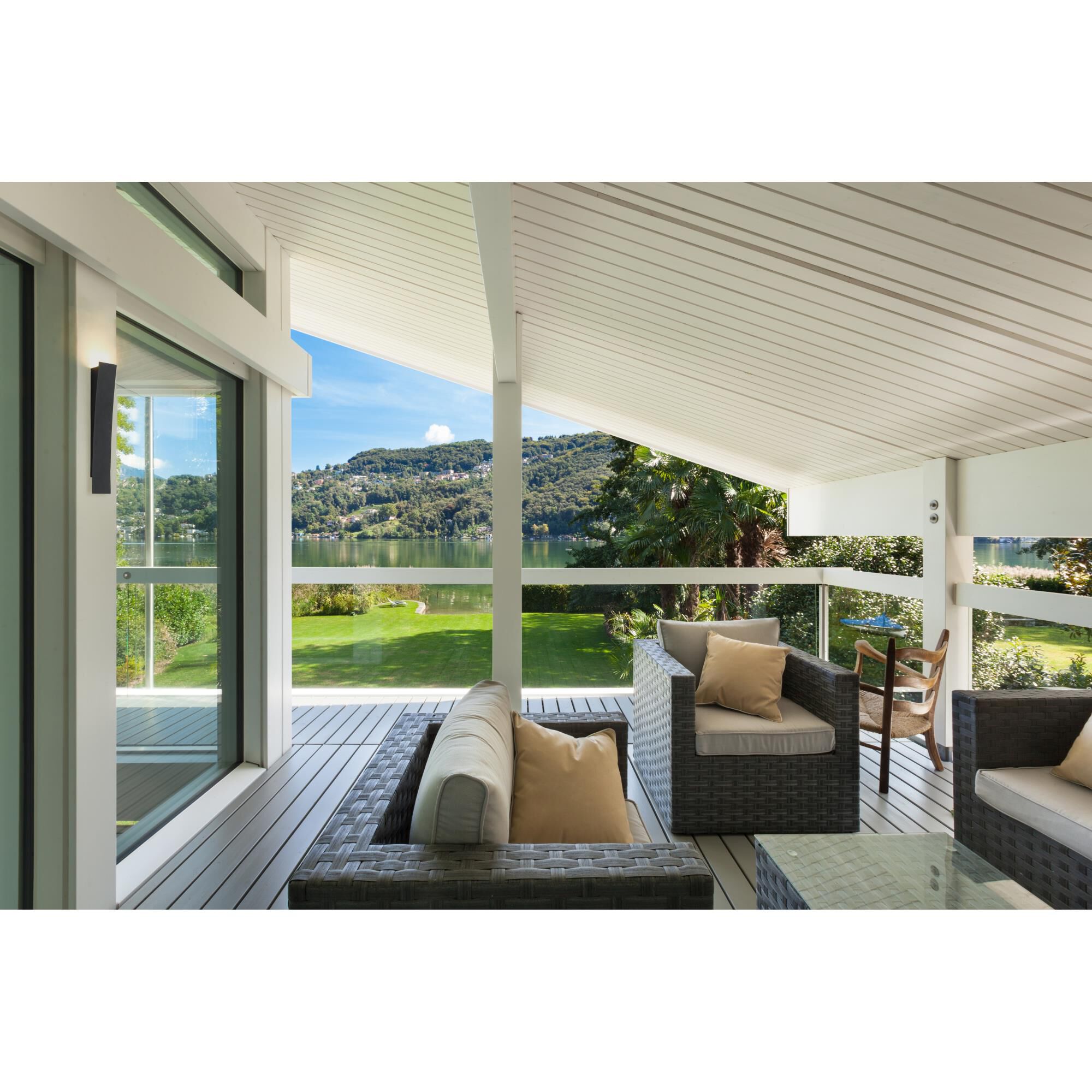 Shown in Black finish and Glass shade