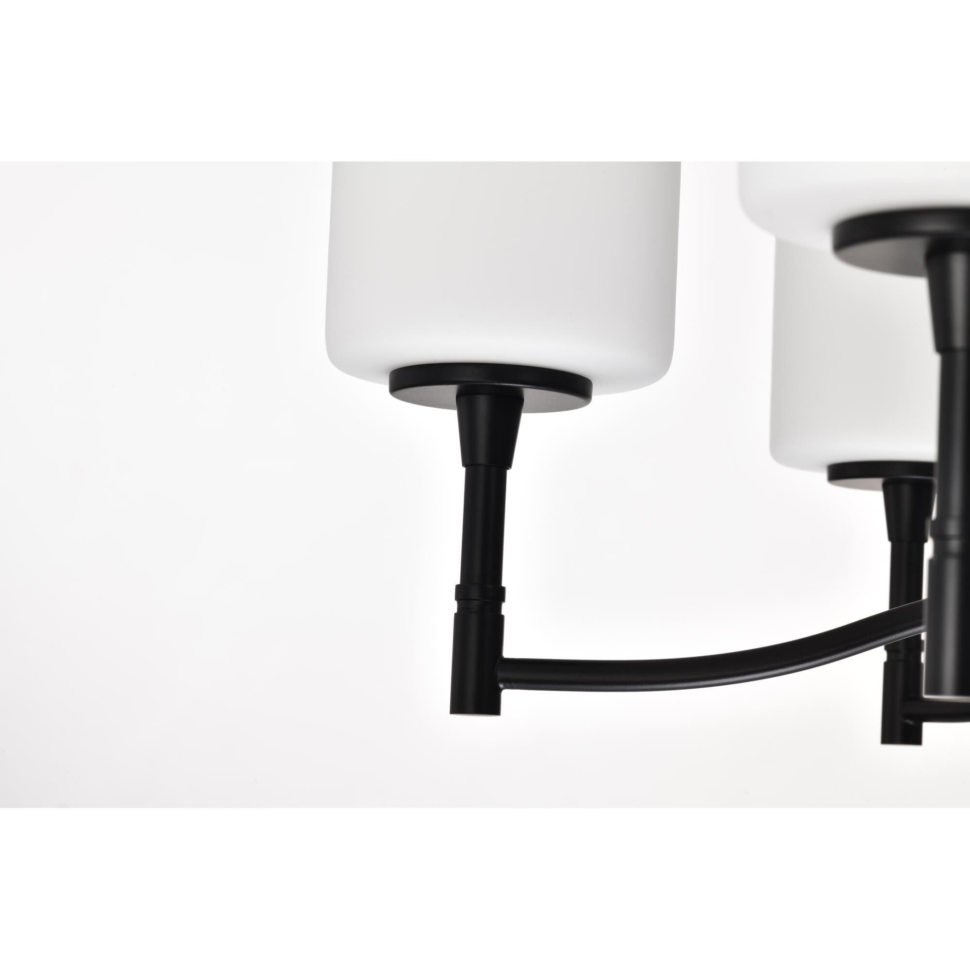 Shown in Matte Black finish and White Opal glass