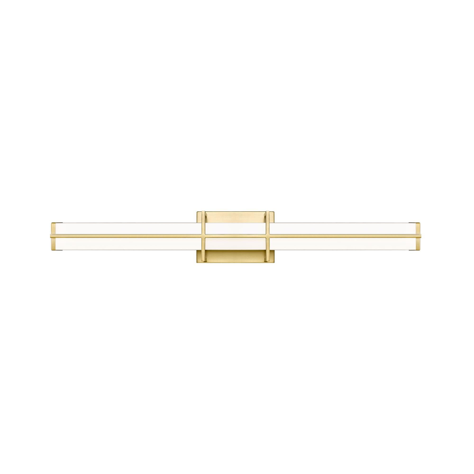 Shown in Modern Gold finish and Frosted glass and Frosted shade