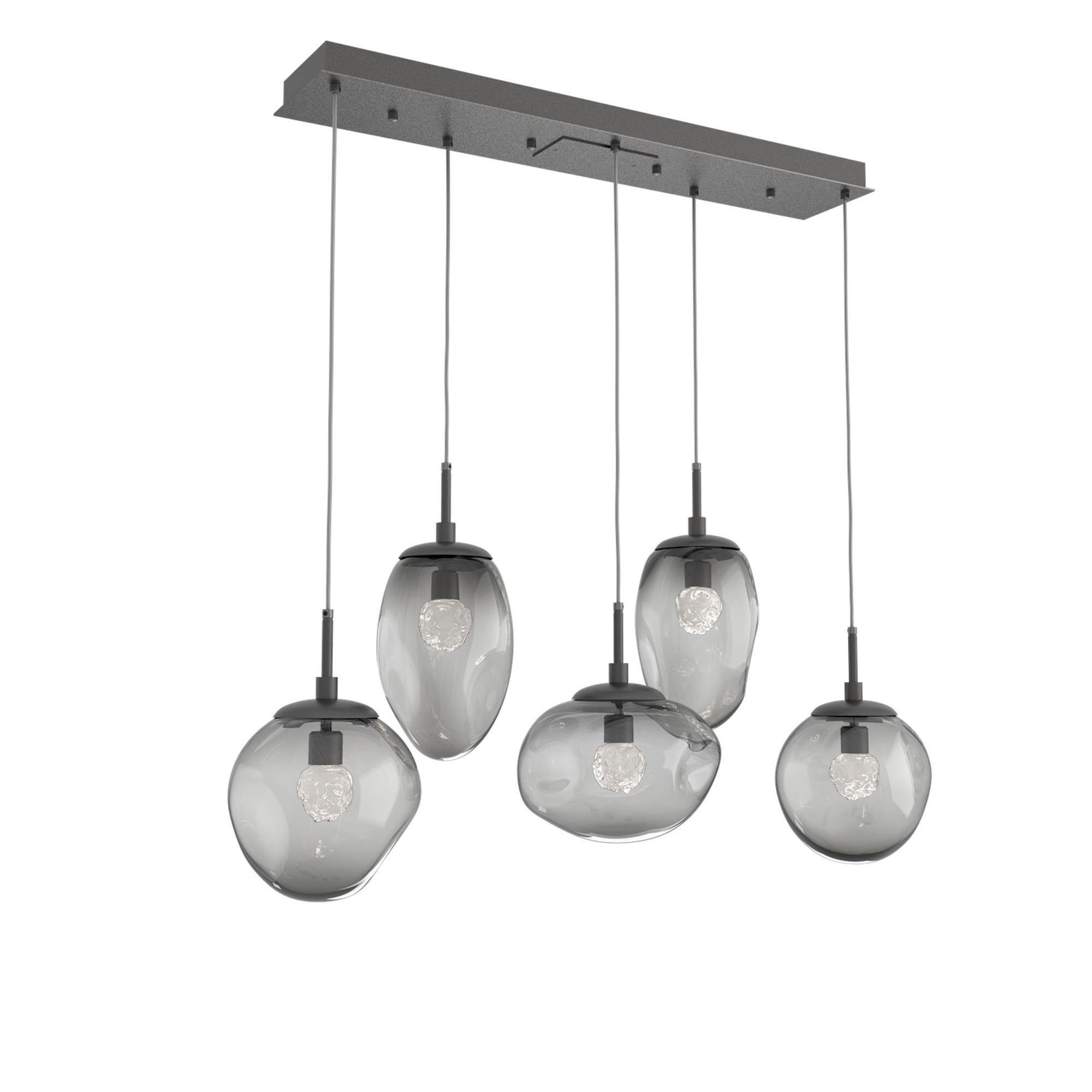 Shown in Graphite finish and Floret Inner And Smoke Outer glass