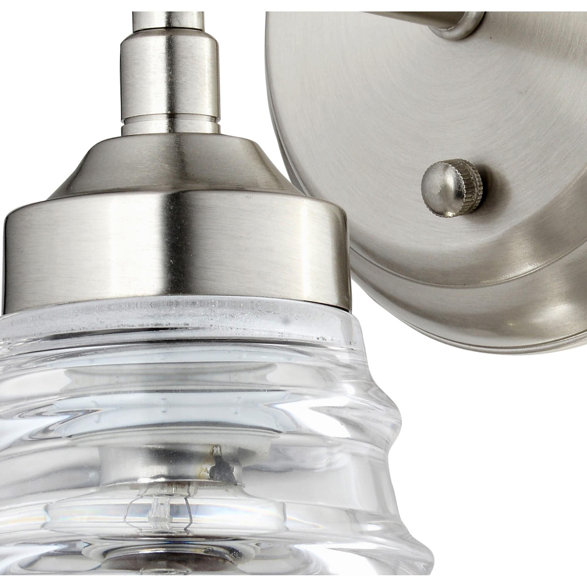 Shown in Brushed Nickel finish and Clear Swirled Recycled glass and Recycled Glass shade