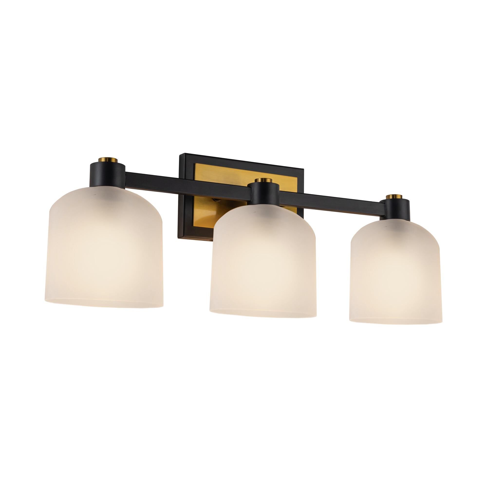 Shown in Black And Brushed Brass finish and Glass shade