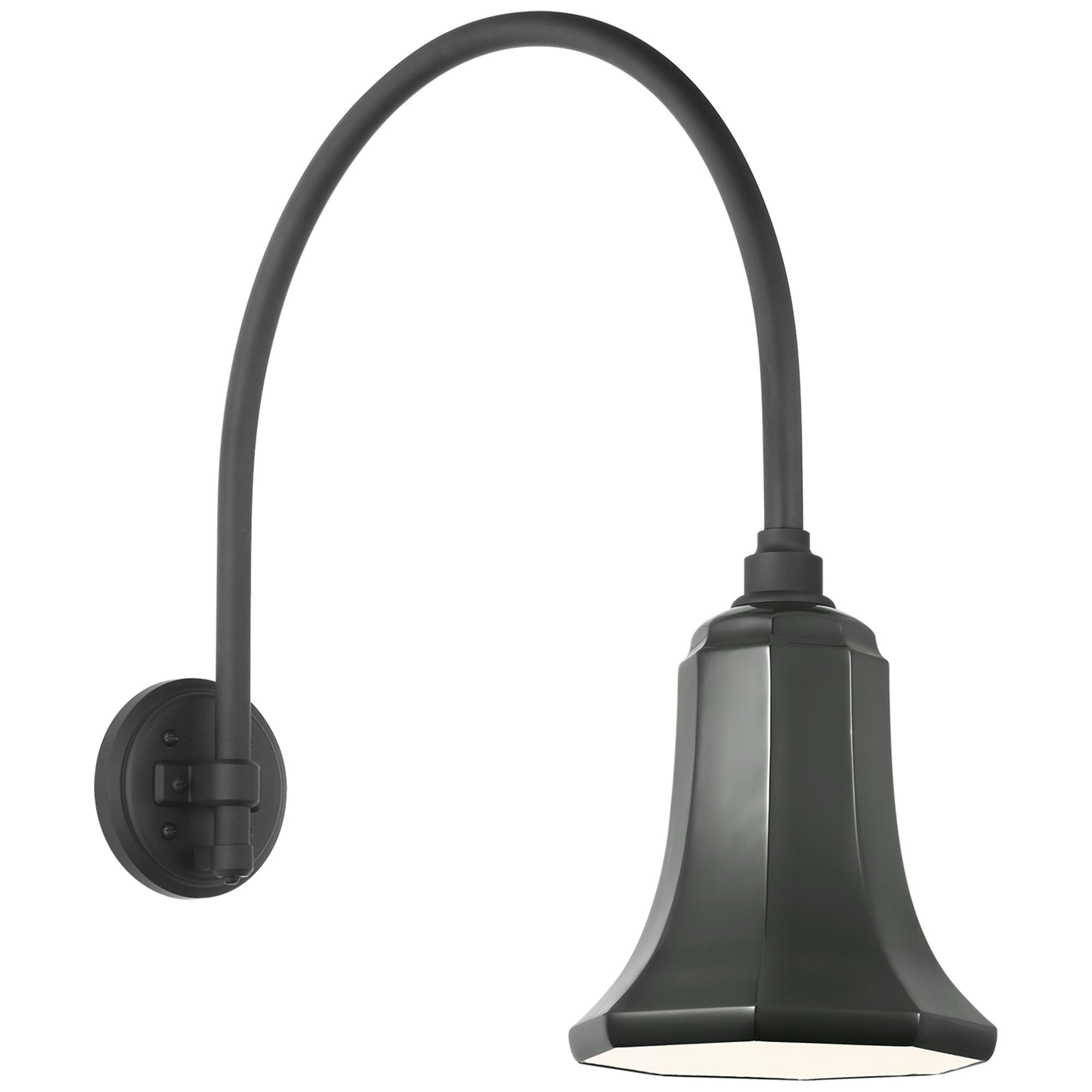 Shown in Matte Black finish and Green shade