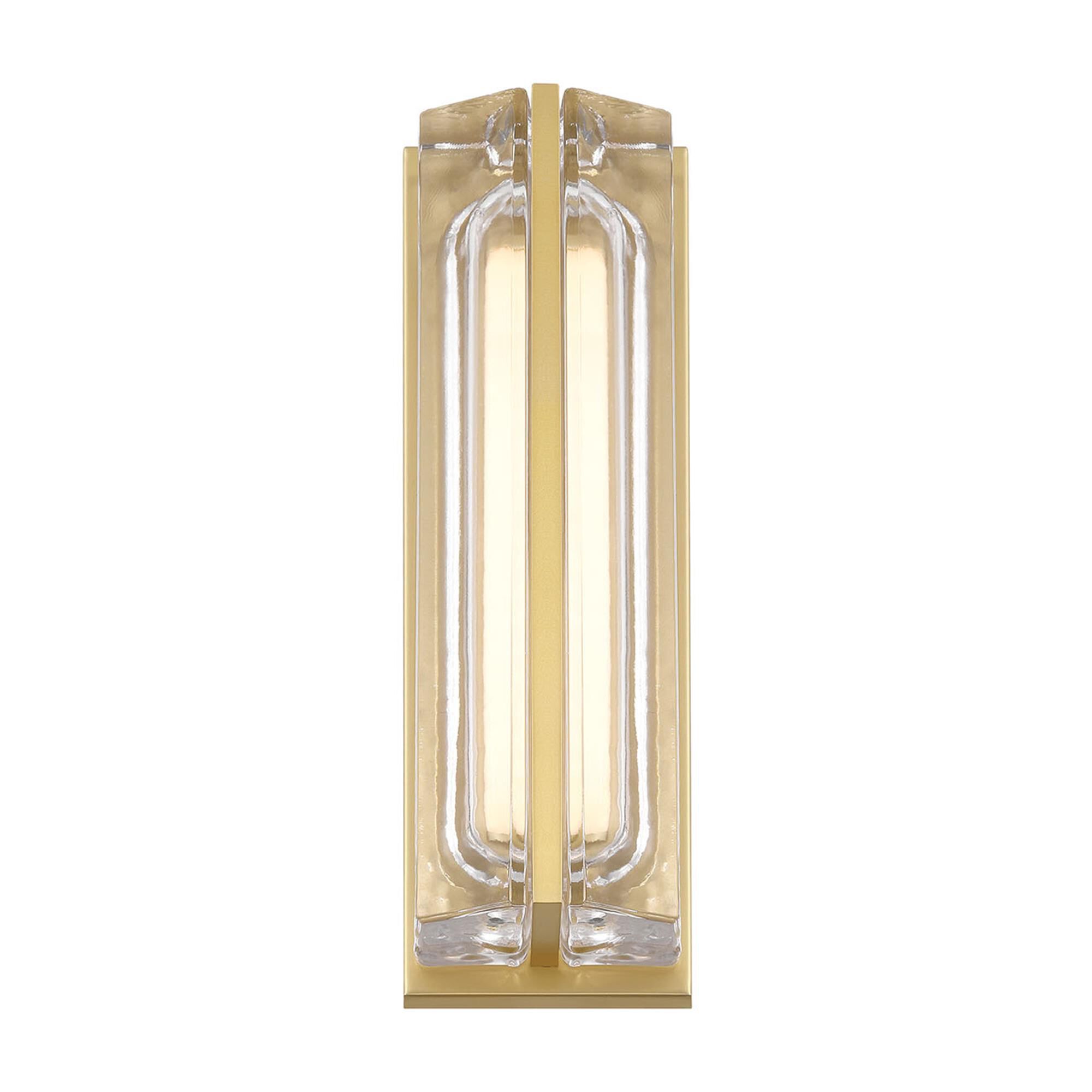 Shown in Gold finish and Clear glass