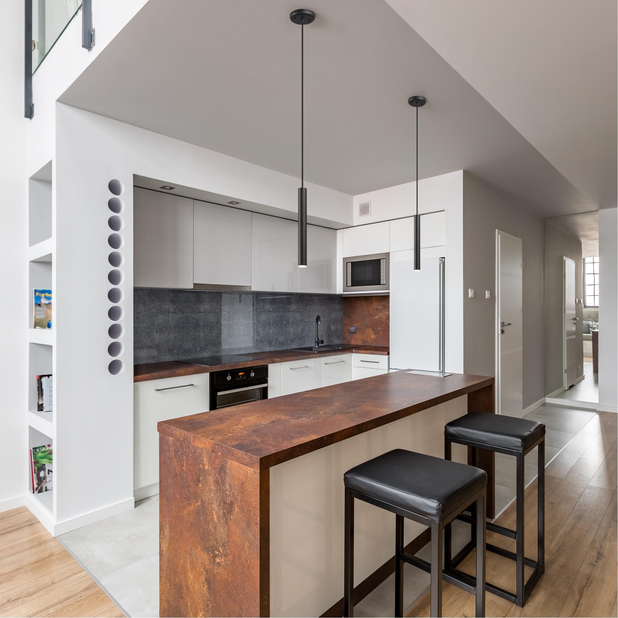 Shown in Matte Black finish and Matte Black glass and Matte Black shade