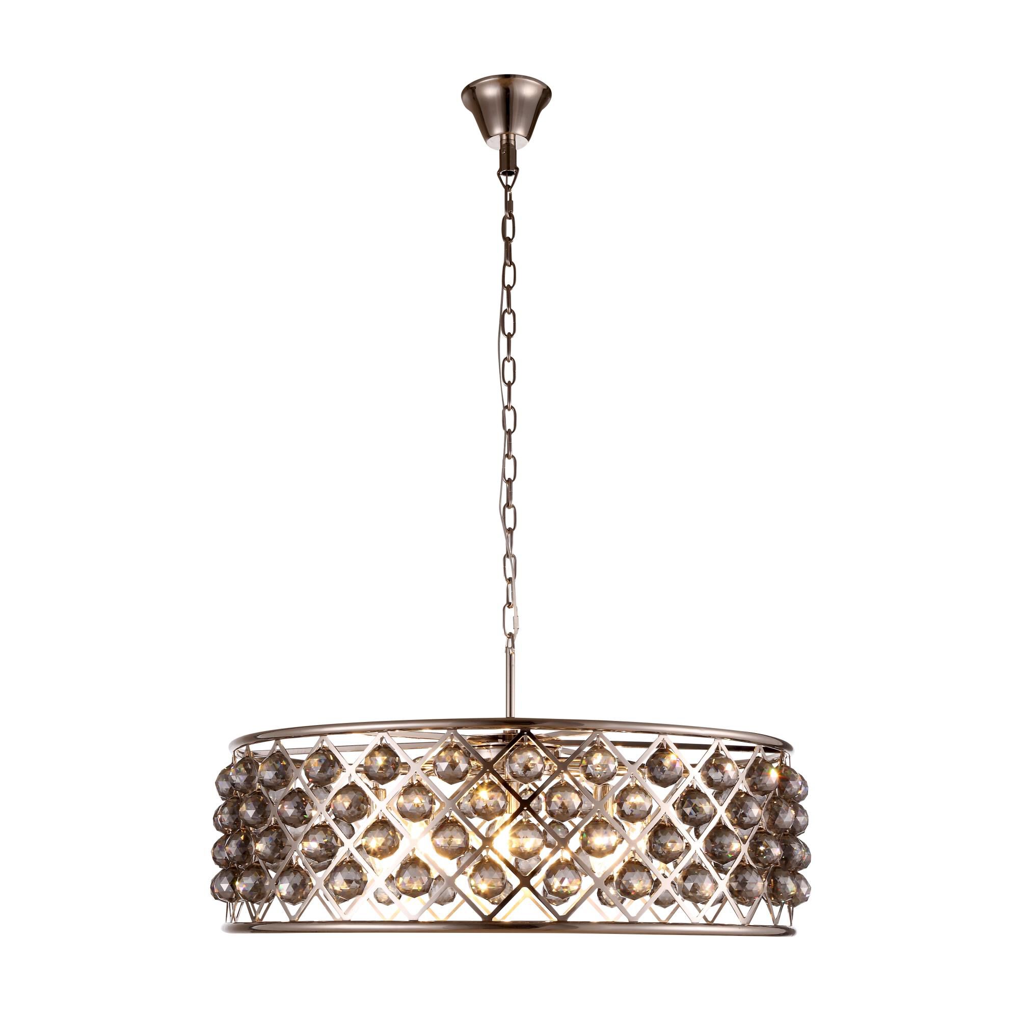 Shown in Polished Nickel finish and Royal Cut crystal and Silver Shade (Grey) accent