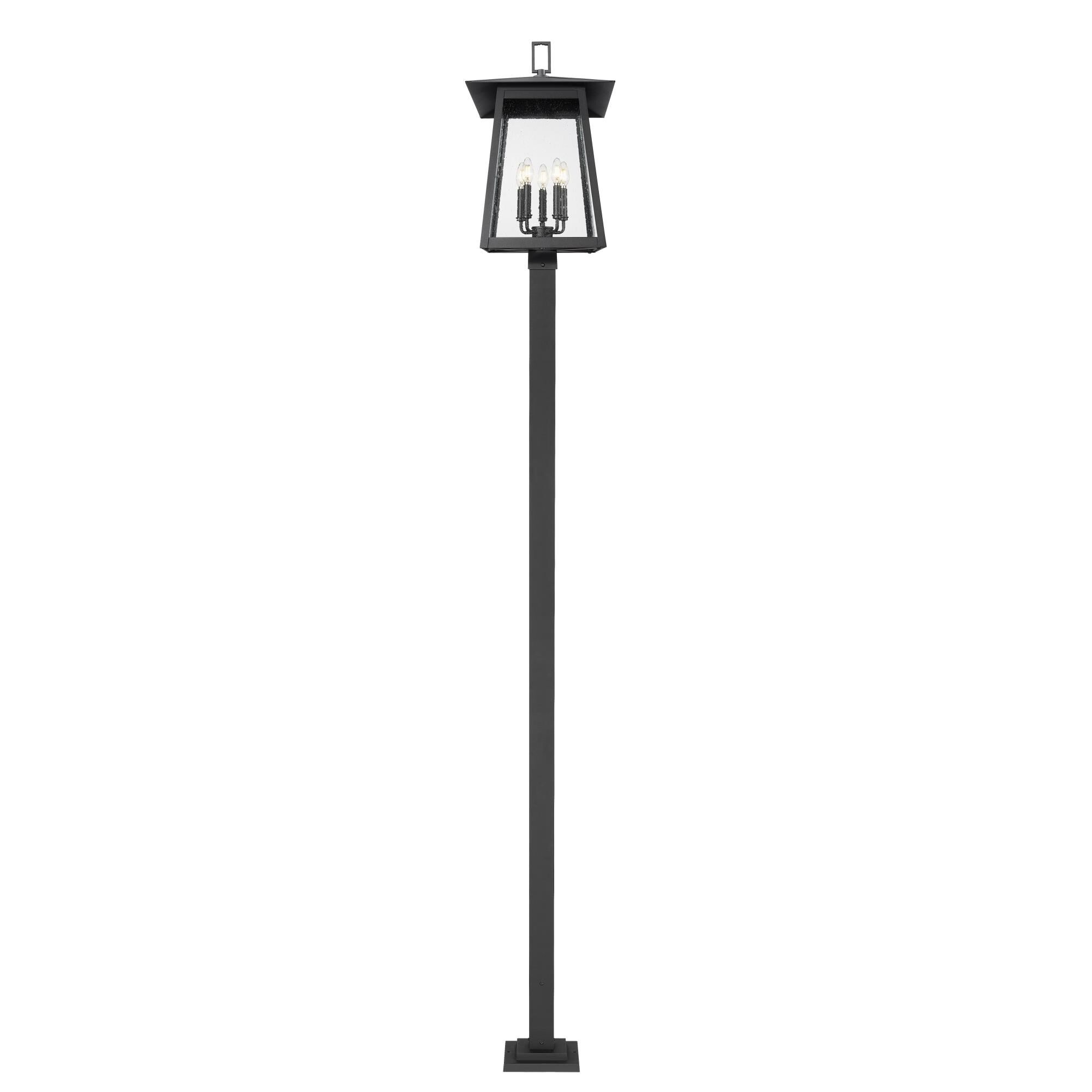 Shown in Black finish and Clear Seedy glass and Clear Seedy shade