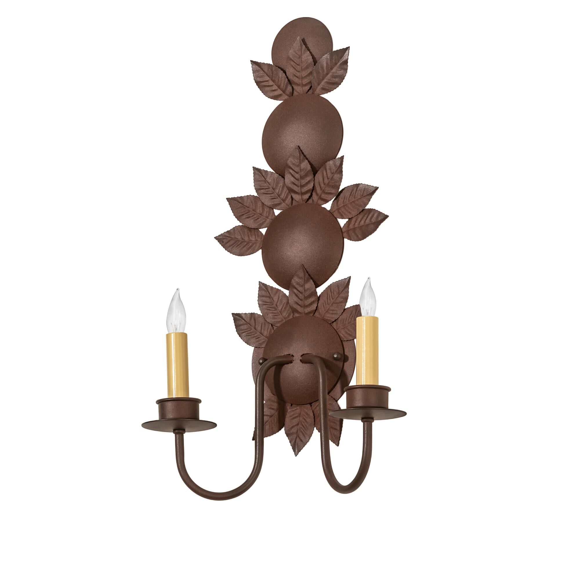 Tole Leaf 21 Inch Wall Sconce by Meyda Lighting