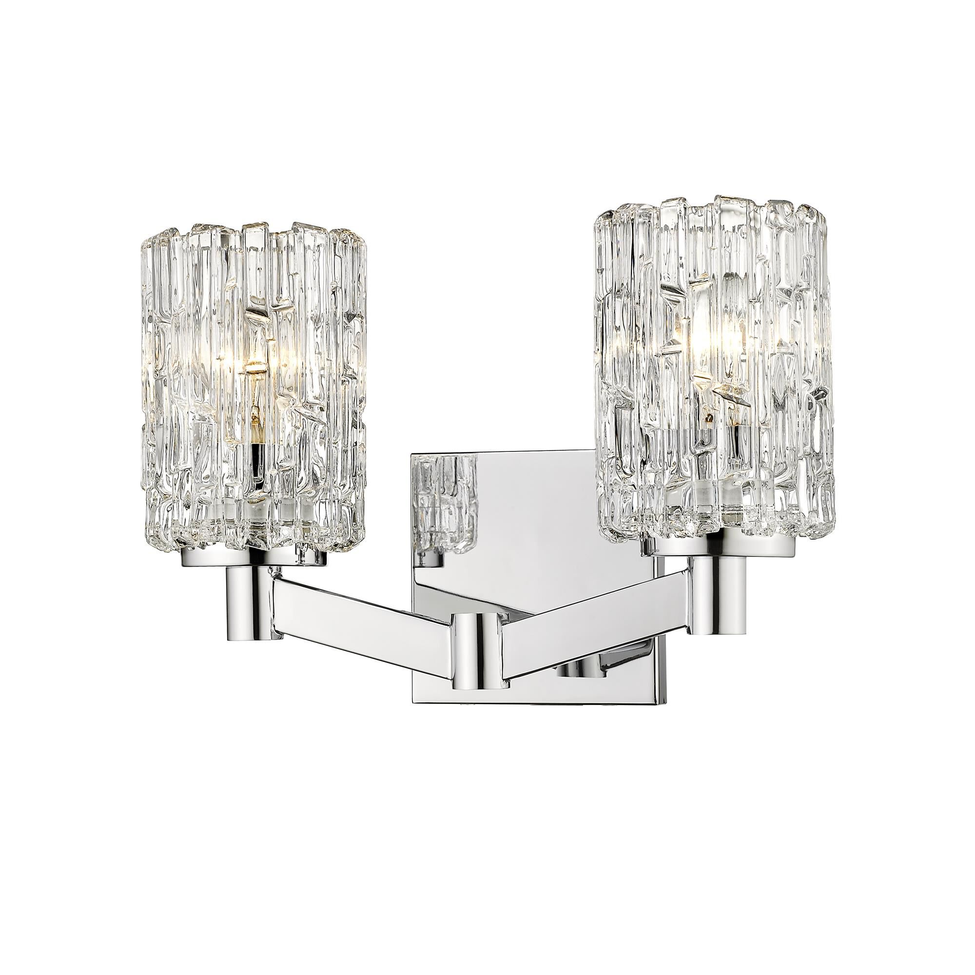 Shown in Chrome finish and Glass shade