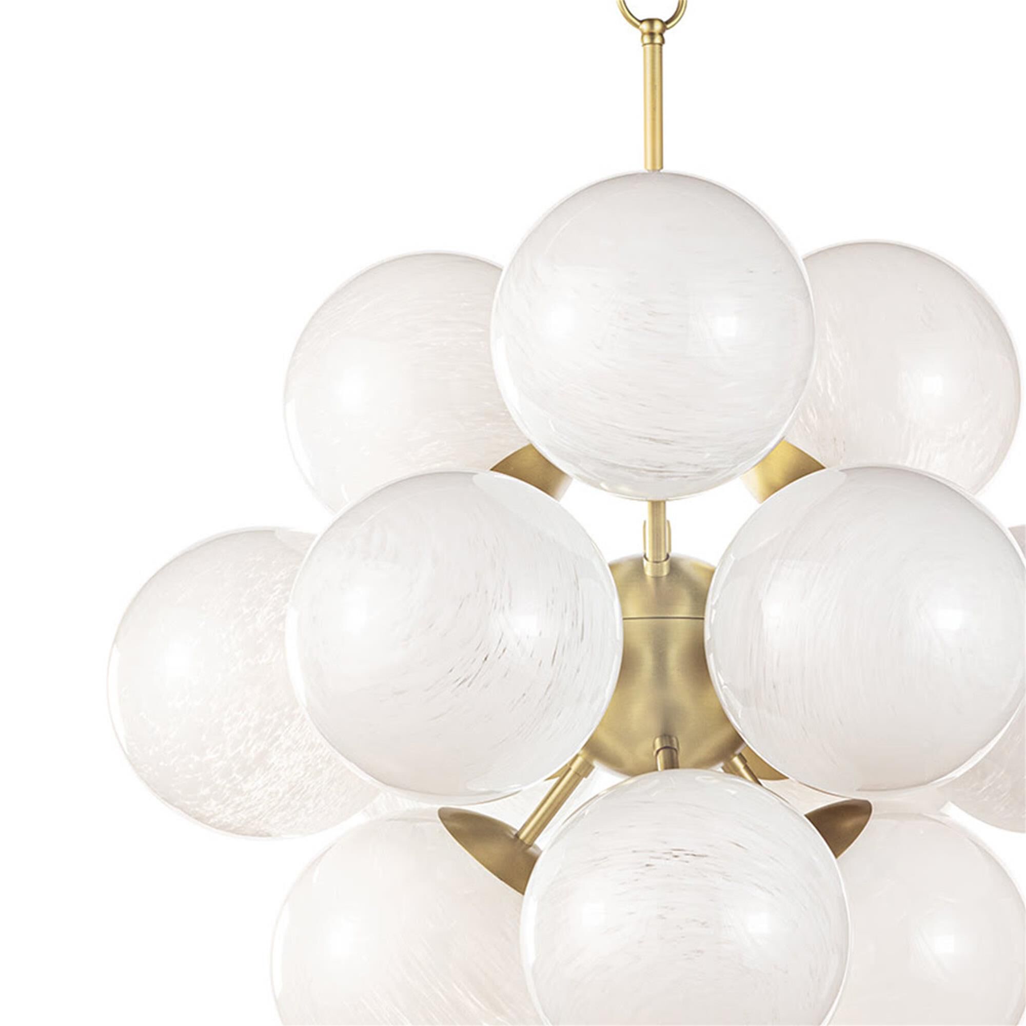 Shown in Natural Brass finish and Swirl glass