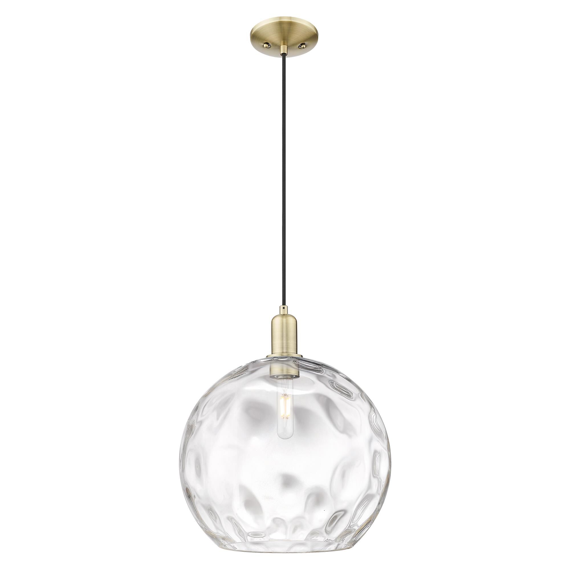 Shown in Antique Brass finish and Clear Water glass