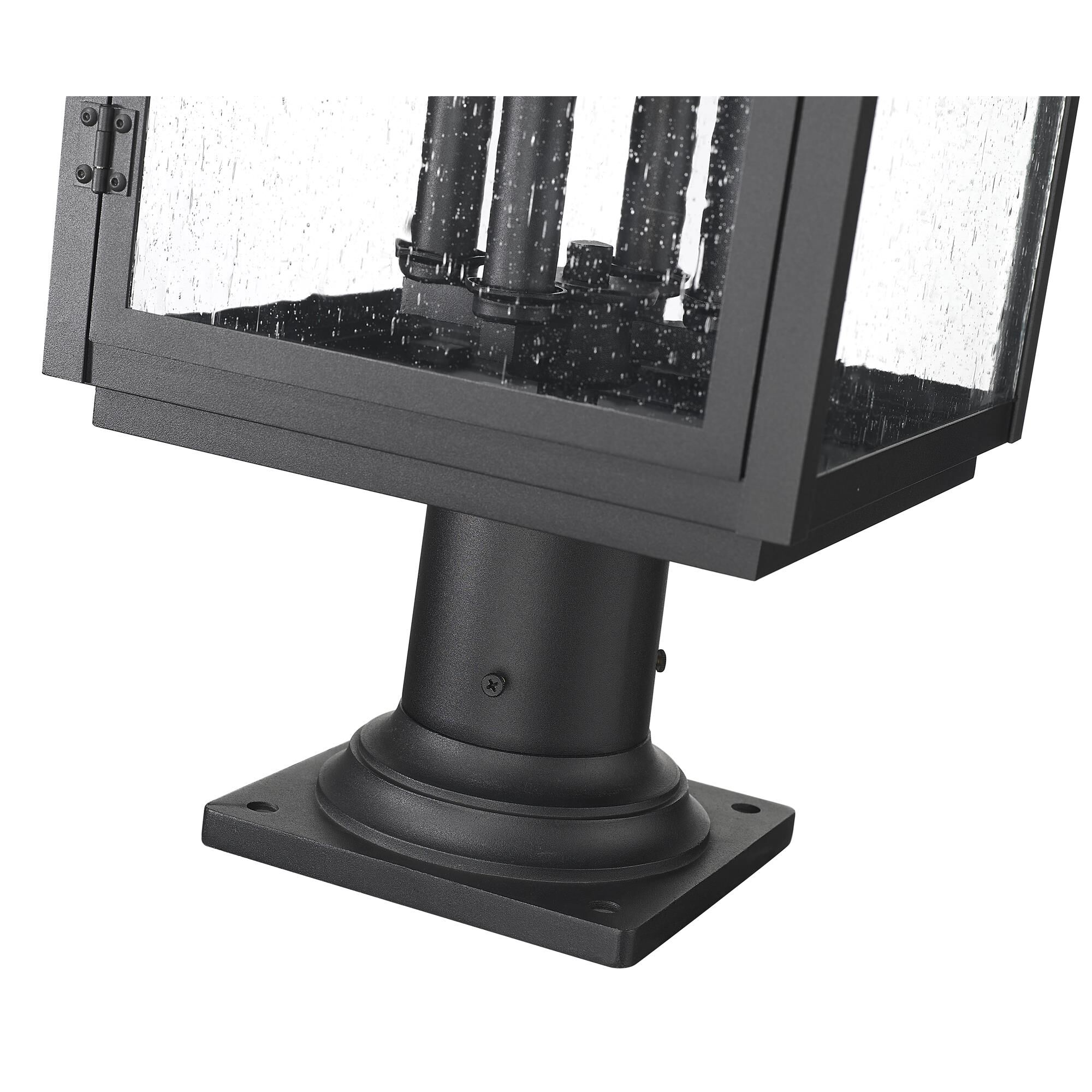 Shown in Sand Black finish and Clear Seedy glass and Clear Seedy shade