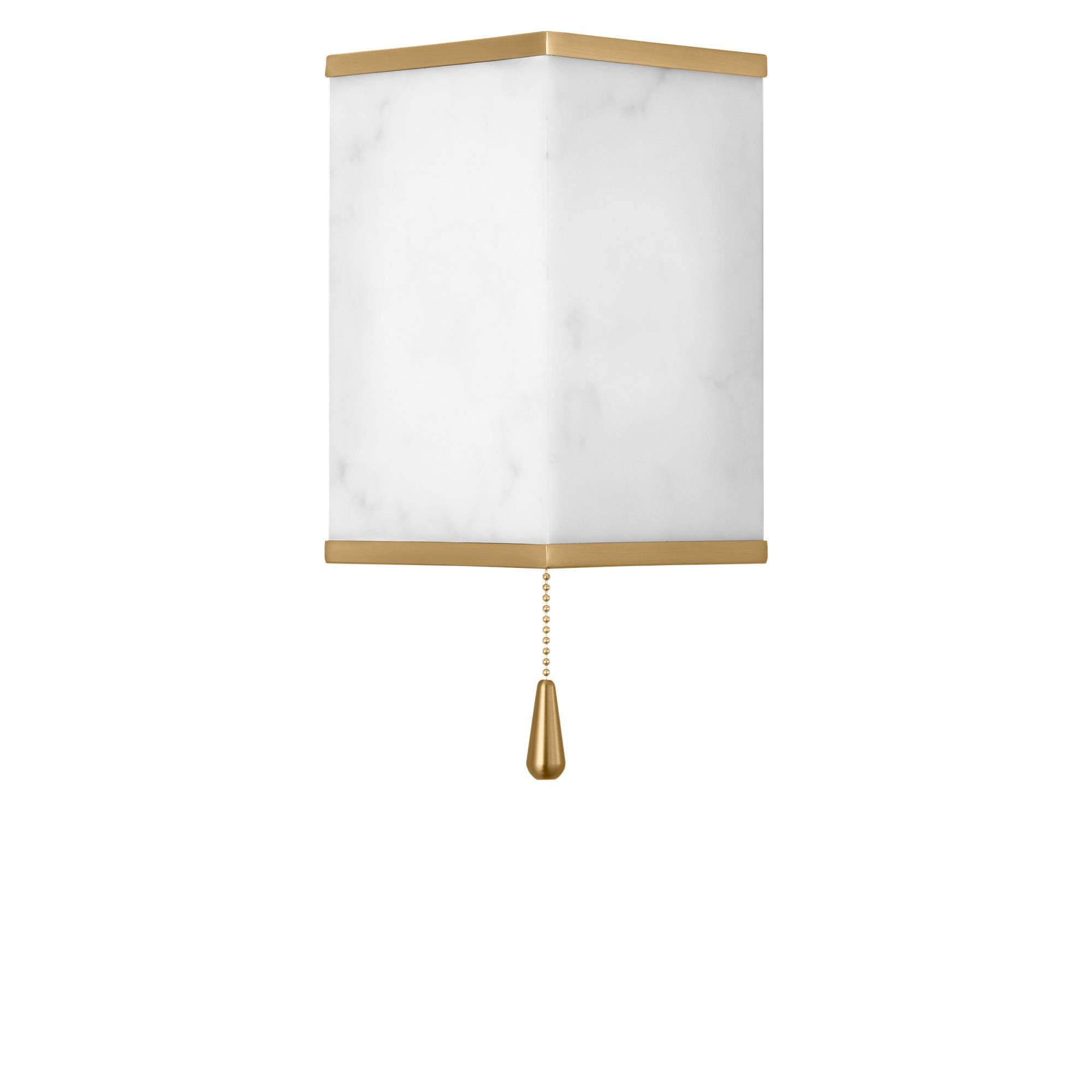 Shown in Burnished Brass finish and Faux Alabaster shade