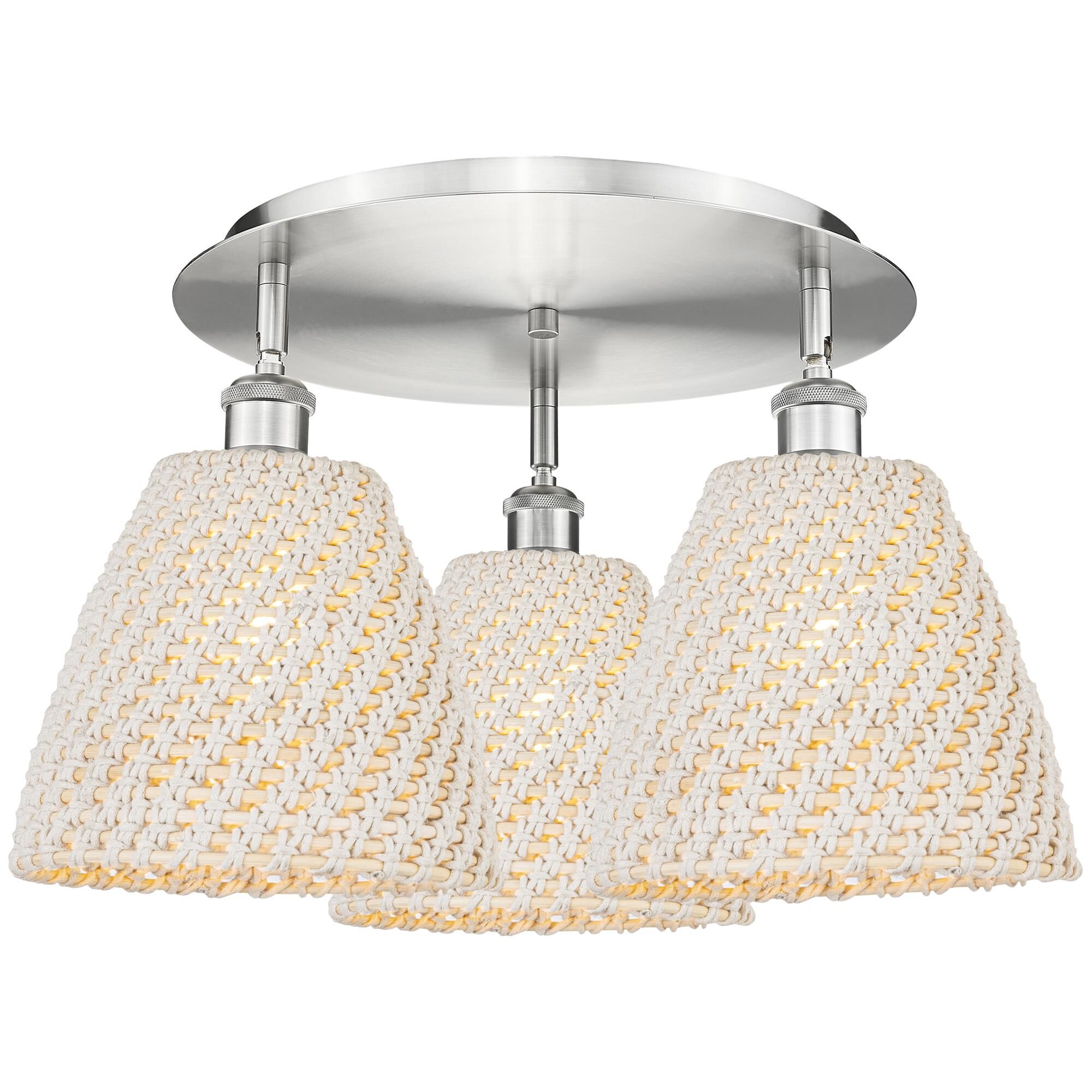 Shown in Satin Nickel finish and Natural shade