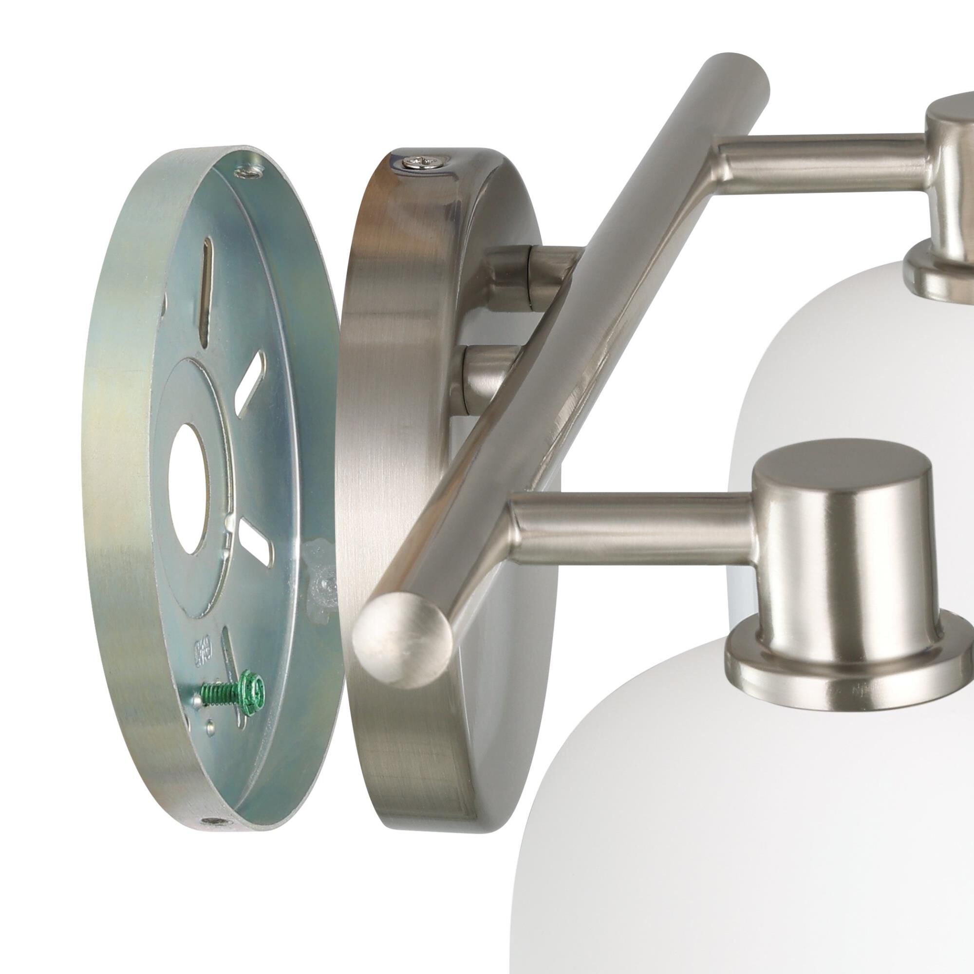 Shown in Brushed Nickel finish and Etched Opal glass