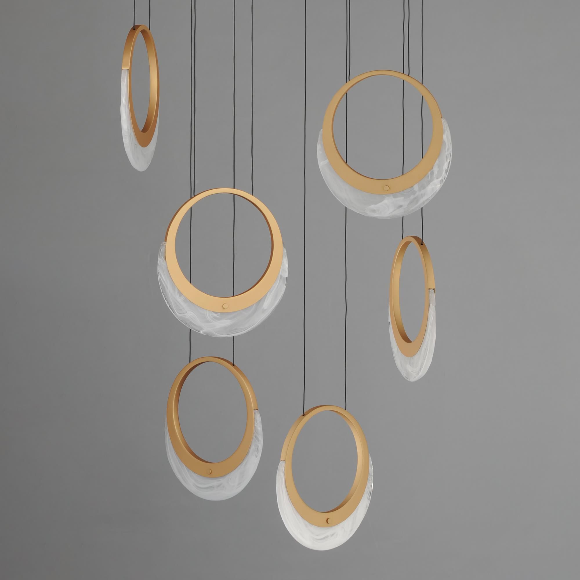 Shown in Gold finish and White Spiral glass