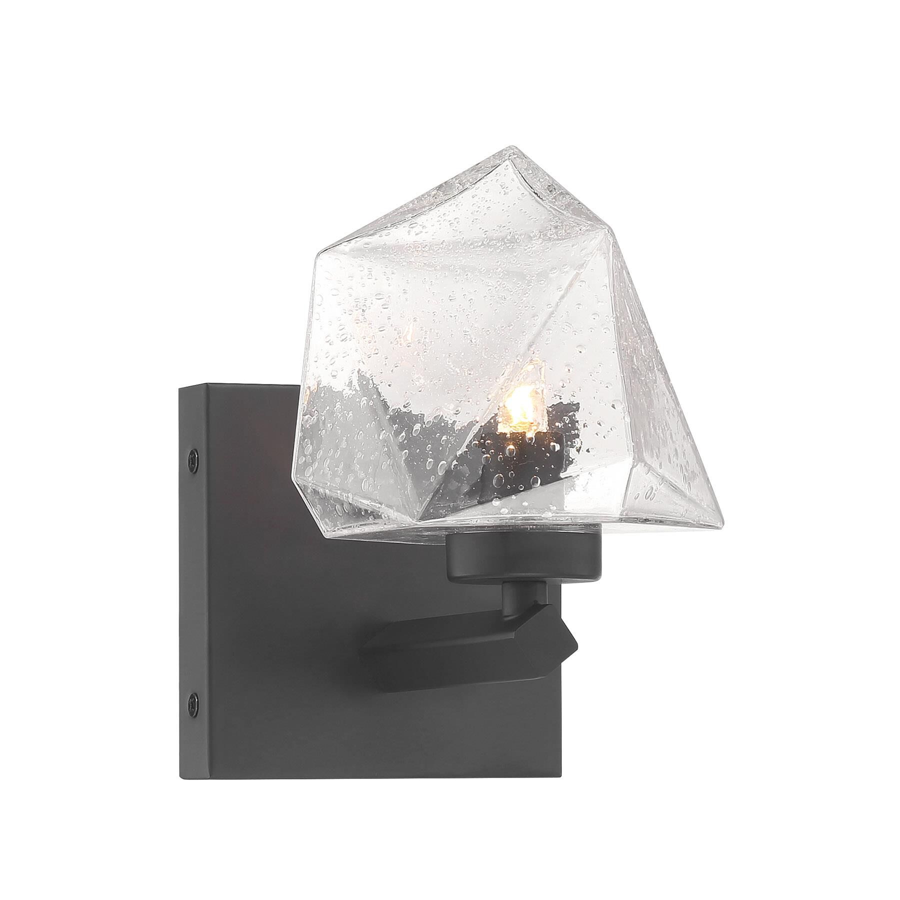 Shown in Matte Black finish and Clear Seeded glass